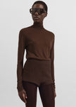 Evren Sheer Turtleneck - Brown