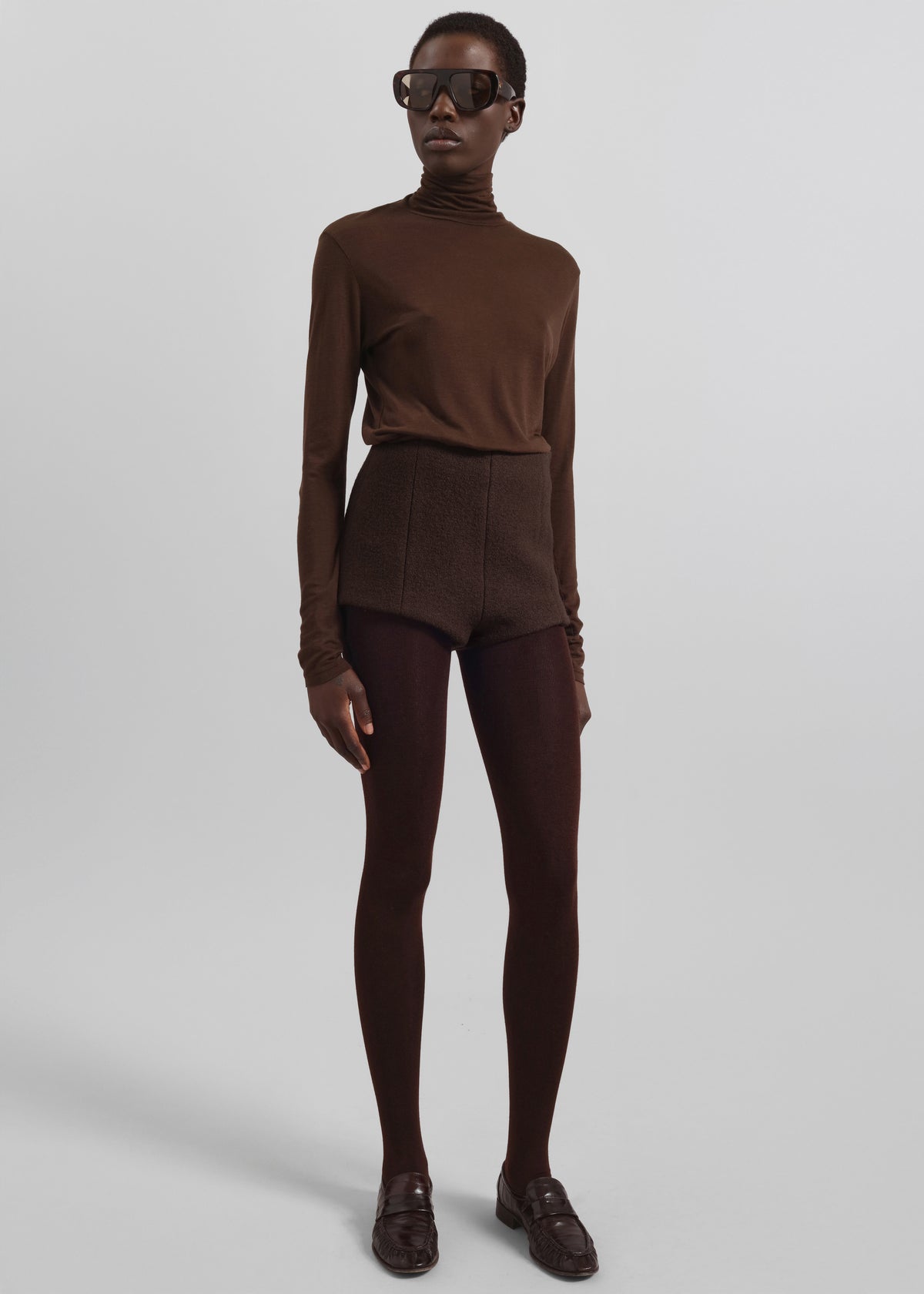 Evren Sheer Turtleneck - Brown - 3