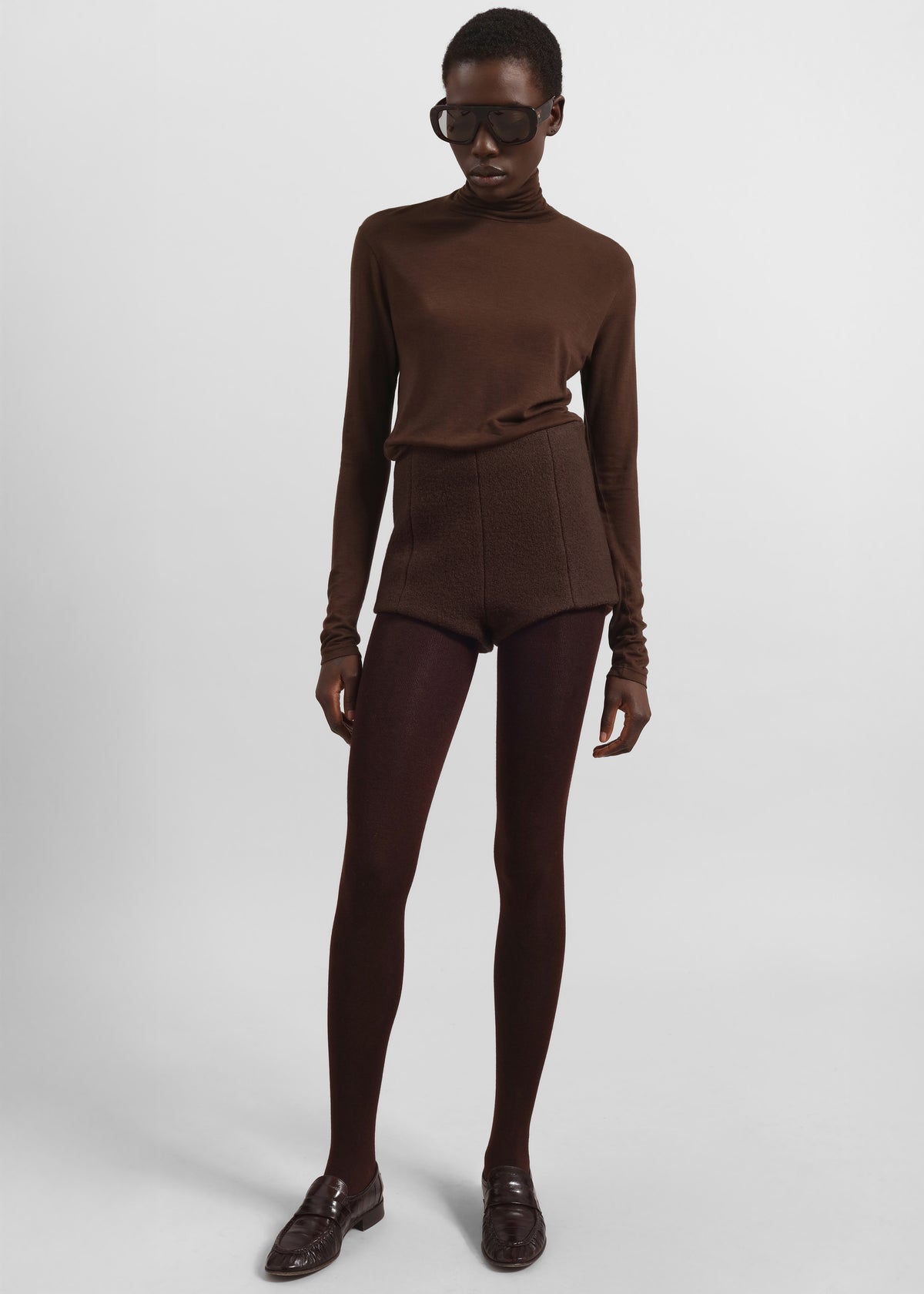 Evren Sheer Turtleneck - Brown - 5