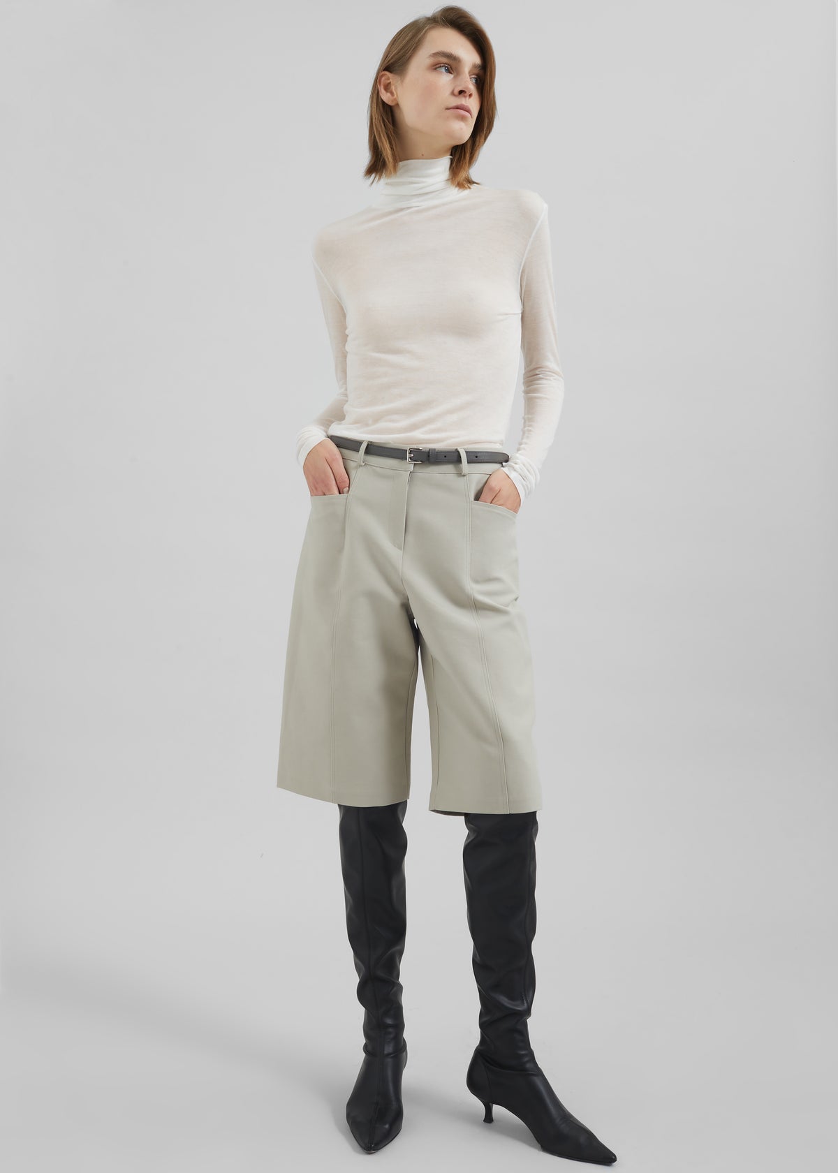 Evren Sheer Turtleneck - White - 6