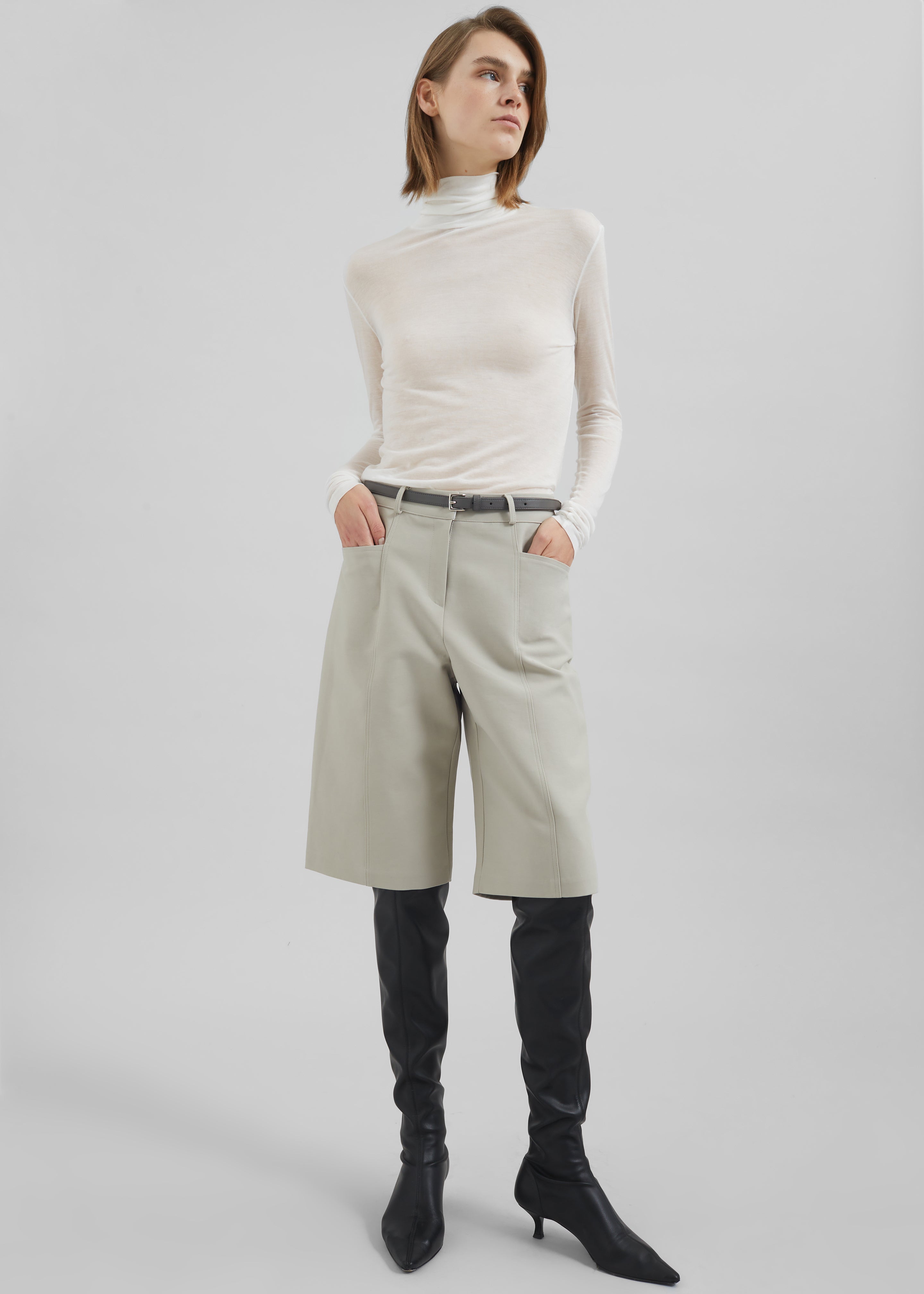 Evren Sheer Turtleneck - White - 6