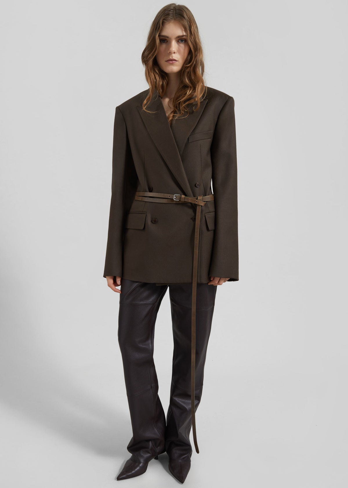 Eyam Leather Belt - Olive - 2