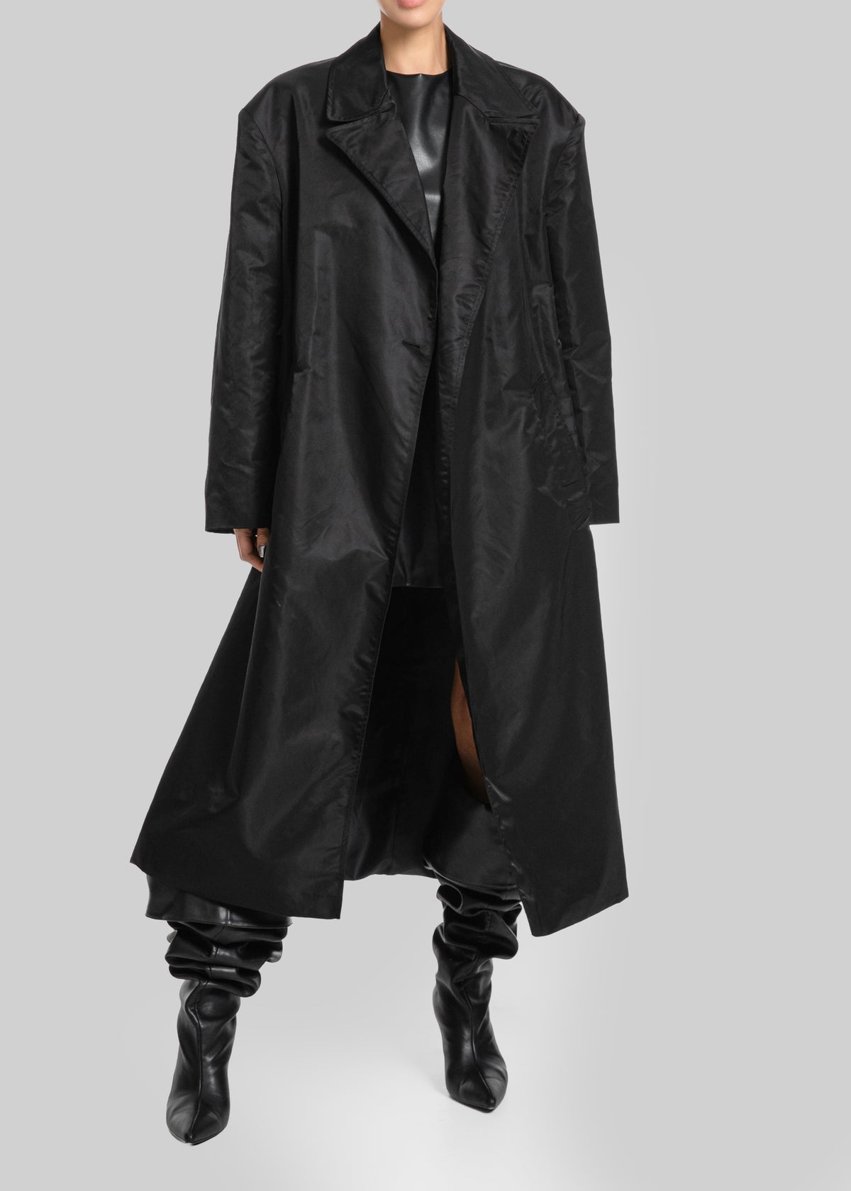 Eymi Technical Trench Coat - Black