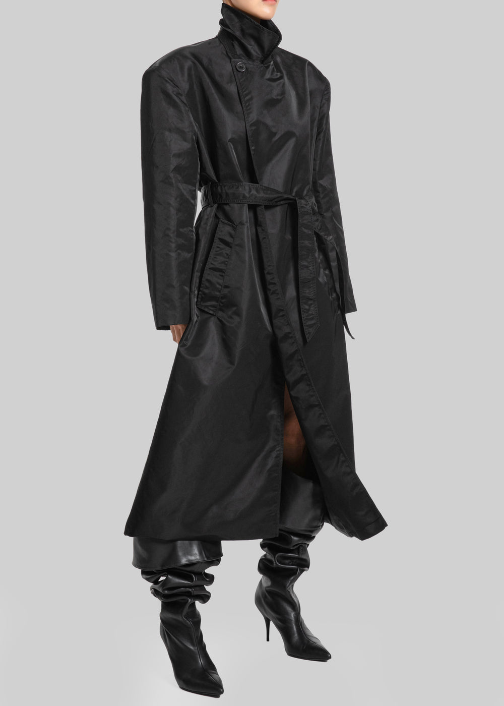 Eymi Technical Trench Coat - Black