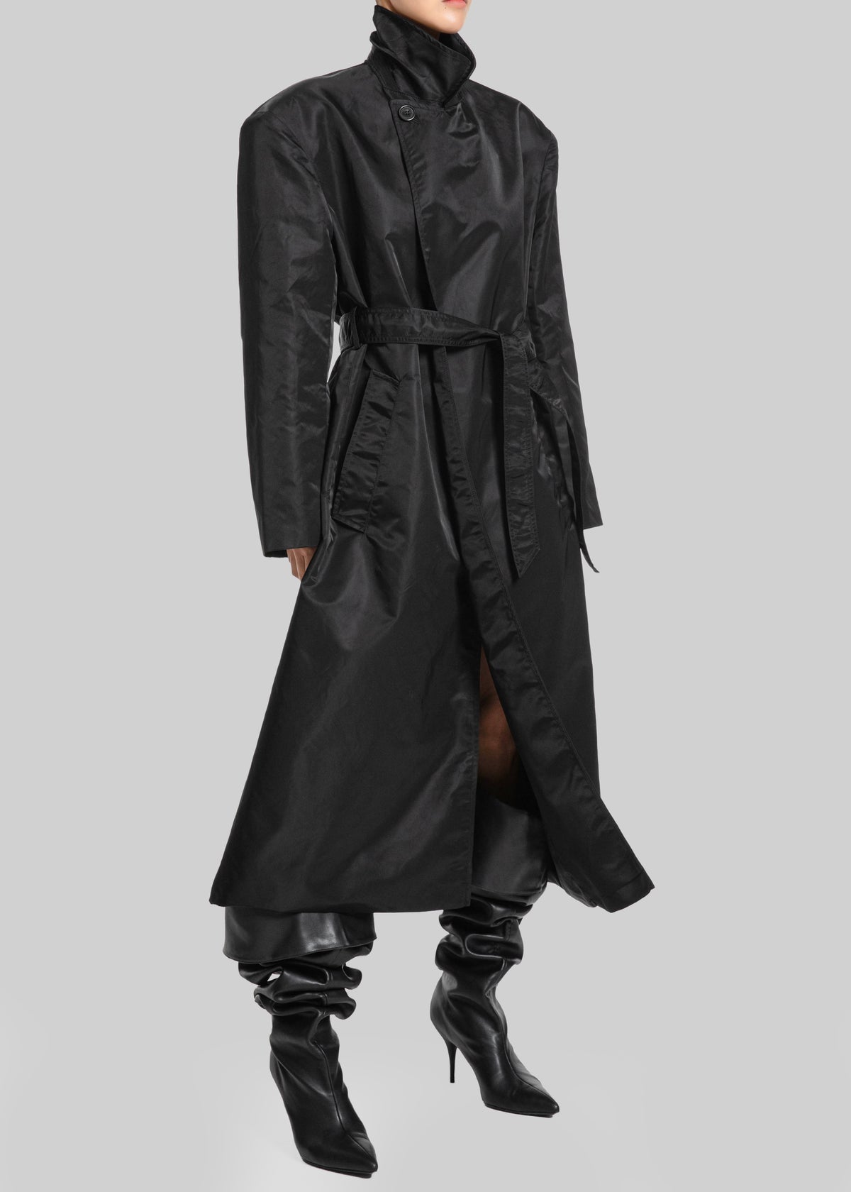 Eymi Technical Trench Coat - Black