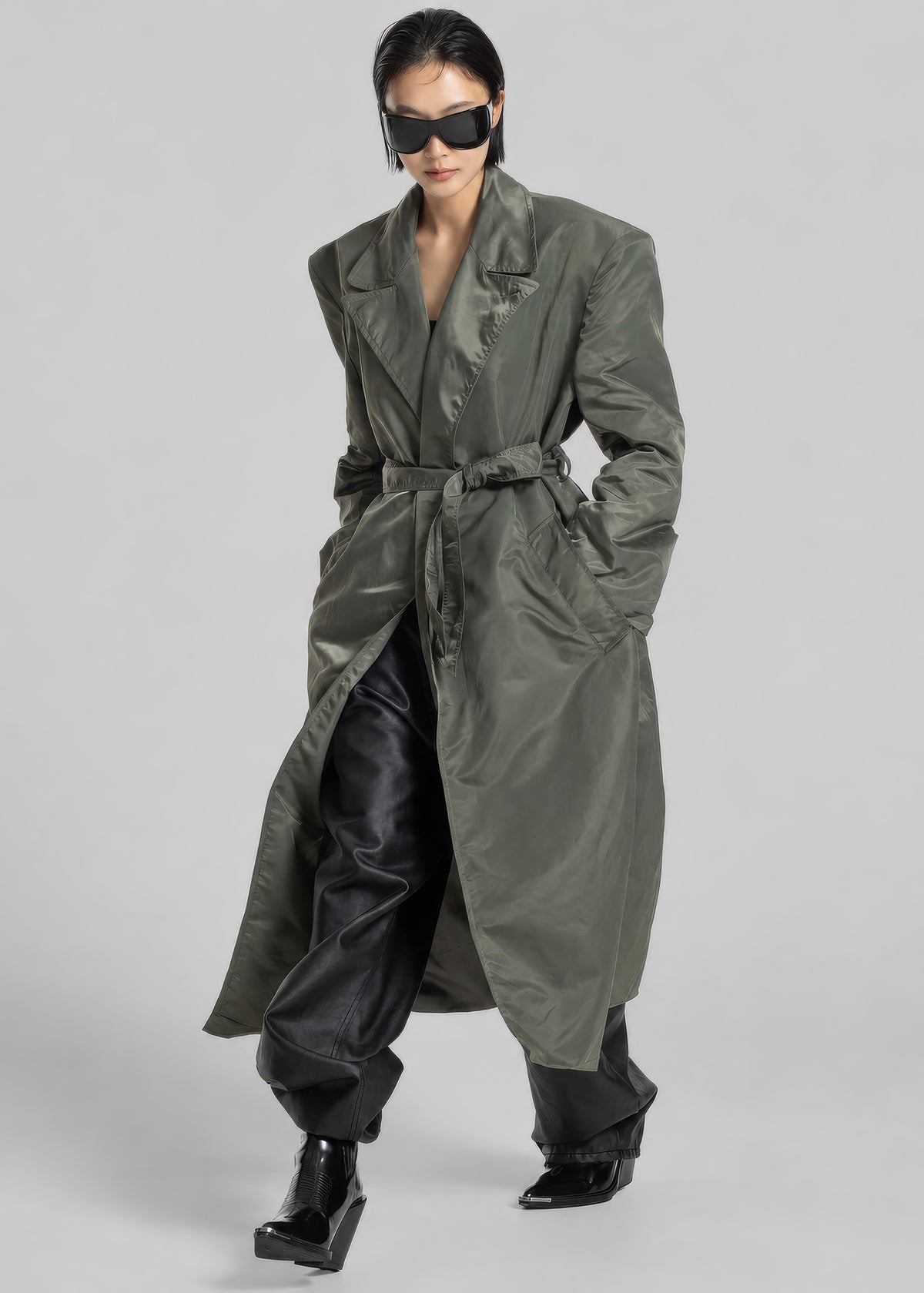 Eymi Technical Trench Coat - Olive