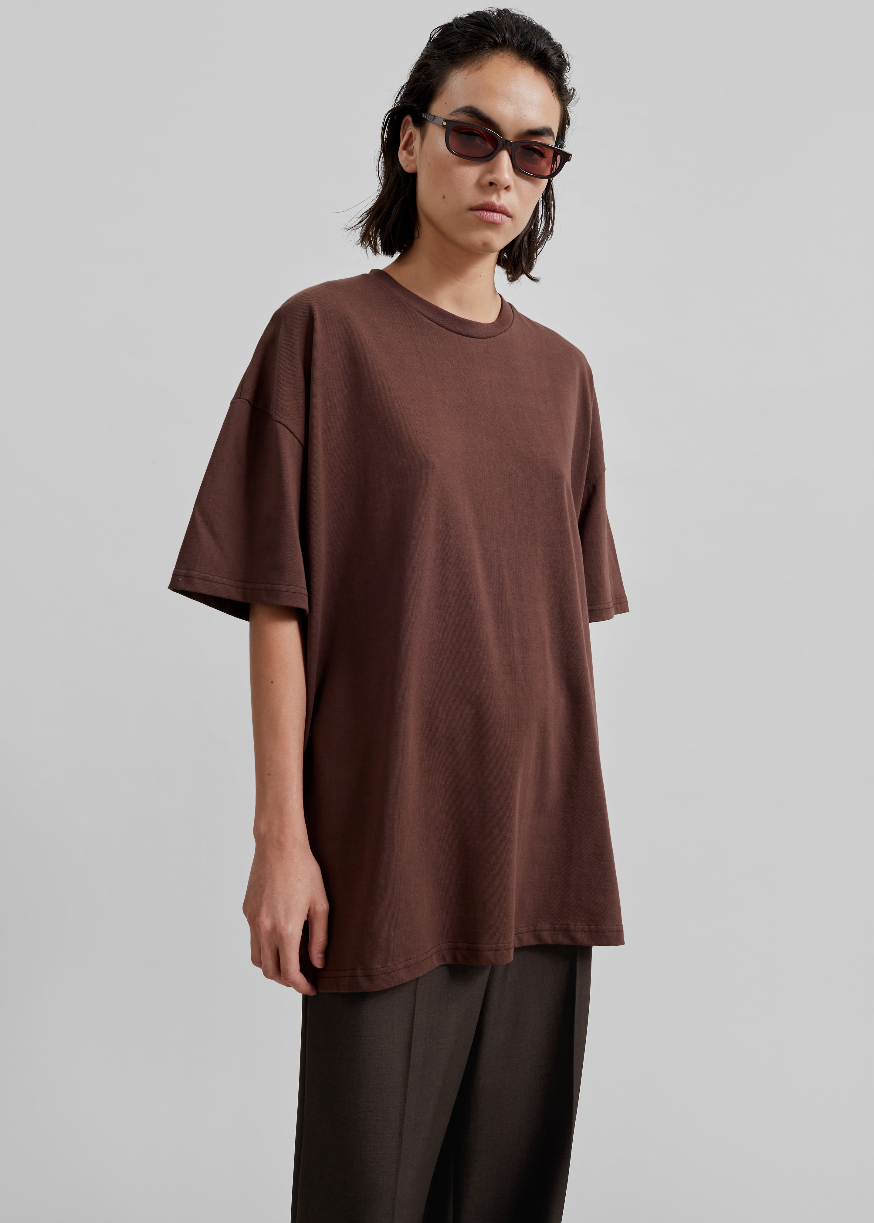 Faro Boxy Tee - Brown - 5