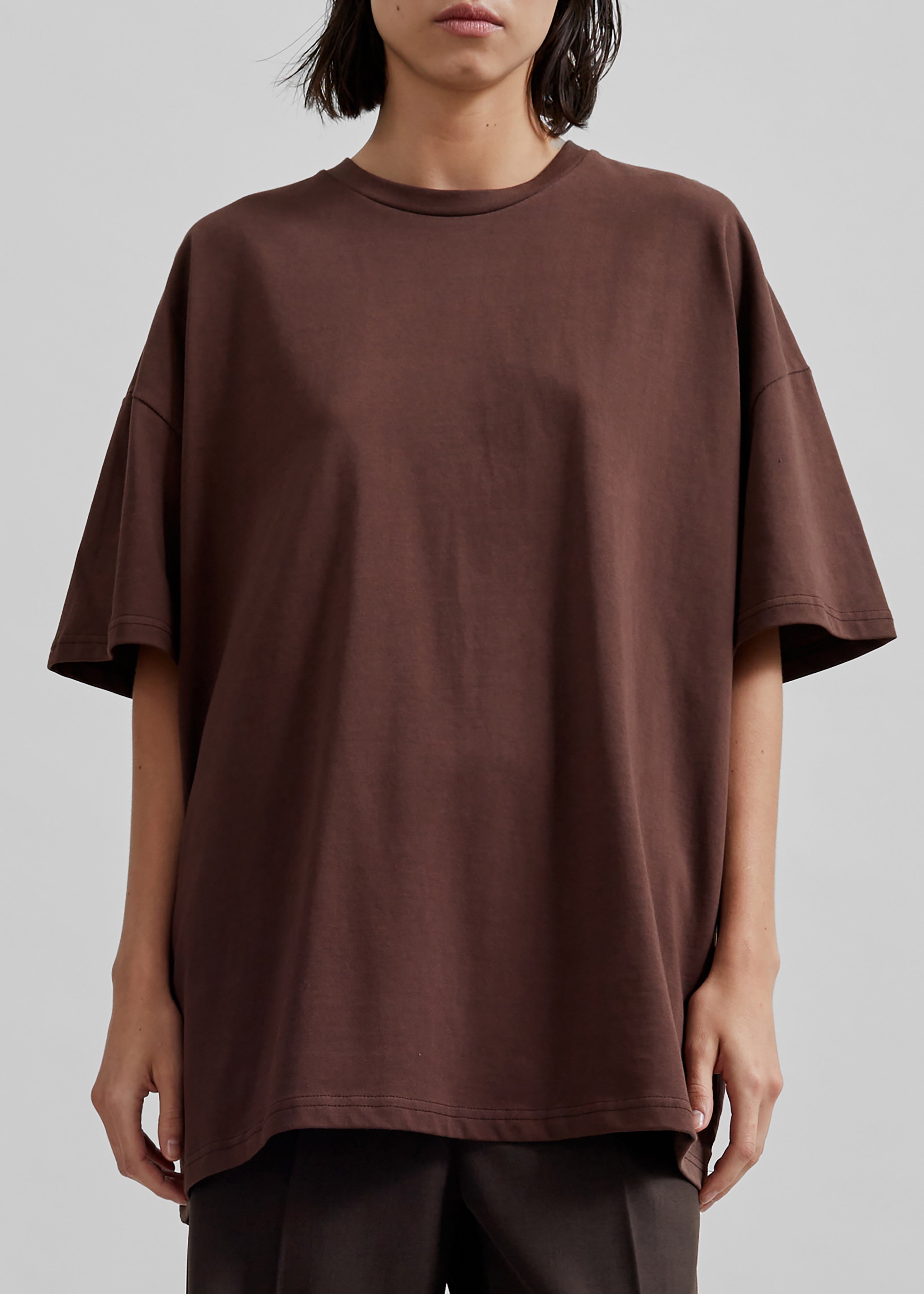 Faro Boxy Tee - Brown - 4