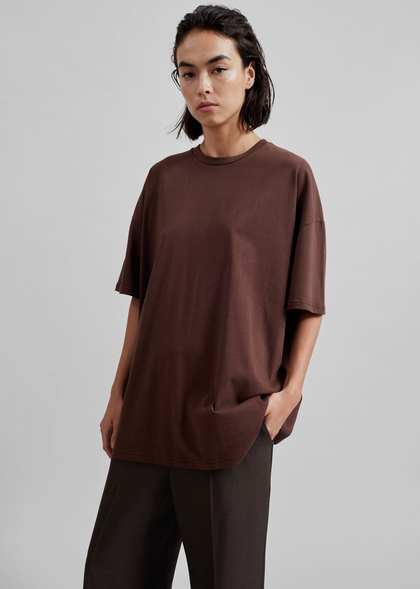 Faro Boxy Tee - Brown