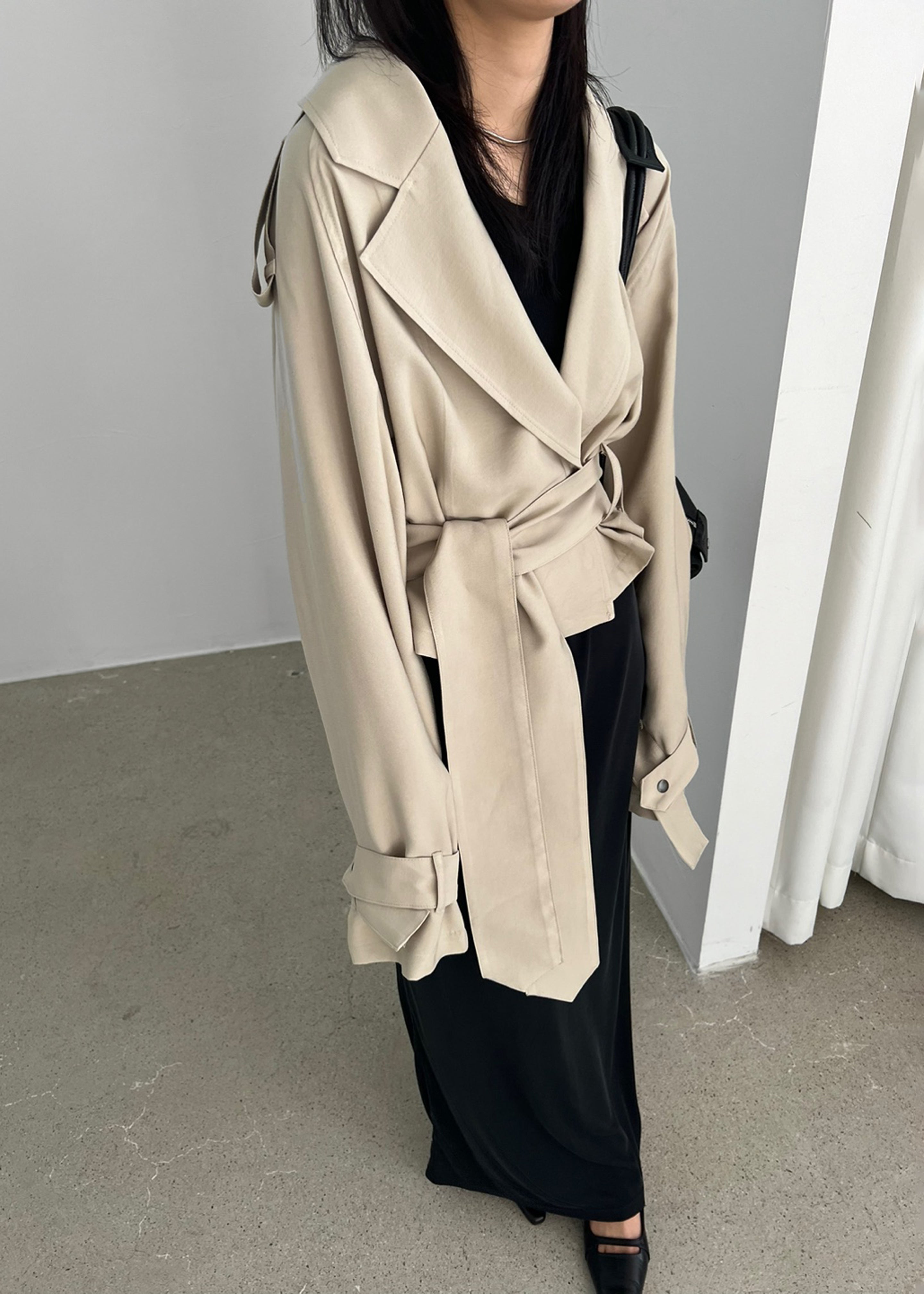 Faven Cropped Trench - Beige - 10