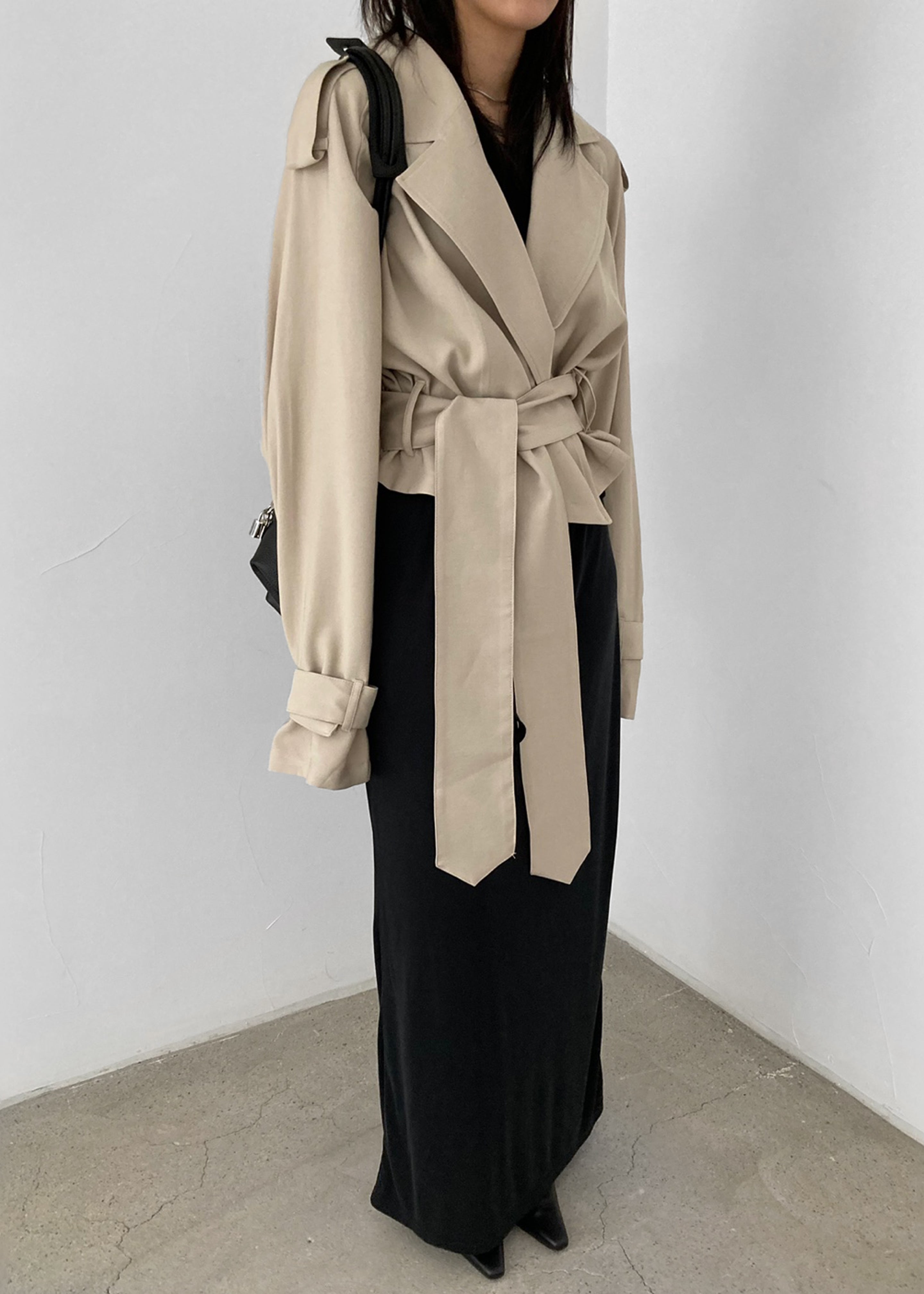Faven Cropped Trench - Beige - 13