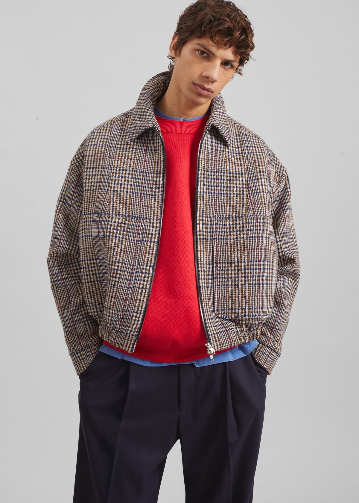 Felix Wool Jacket - Beige Glen Plaid - 7