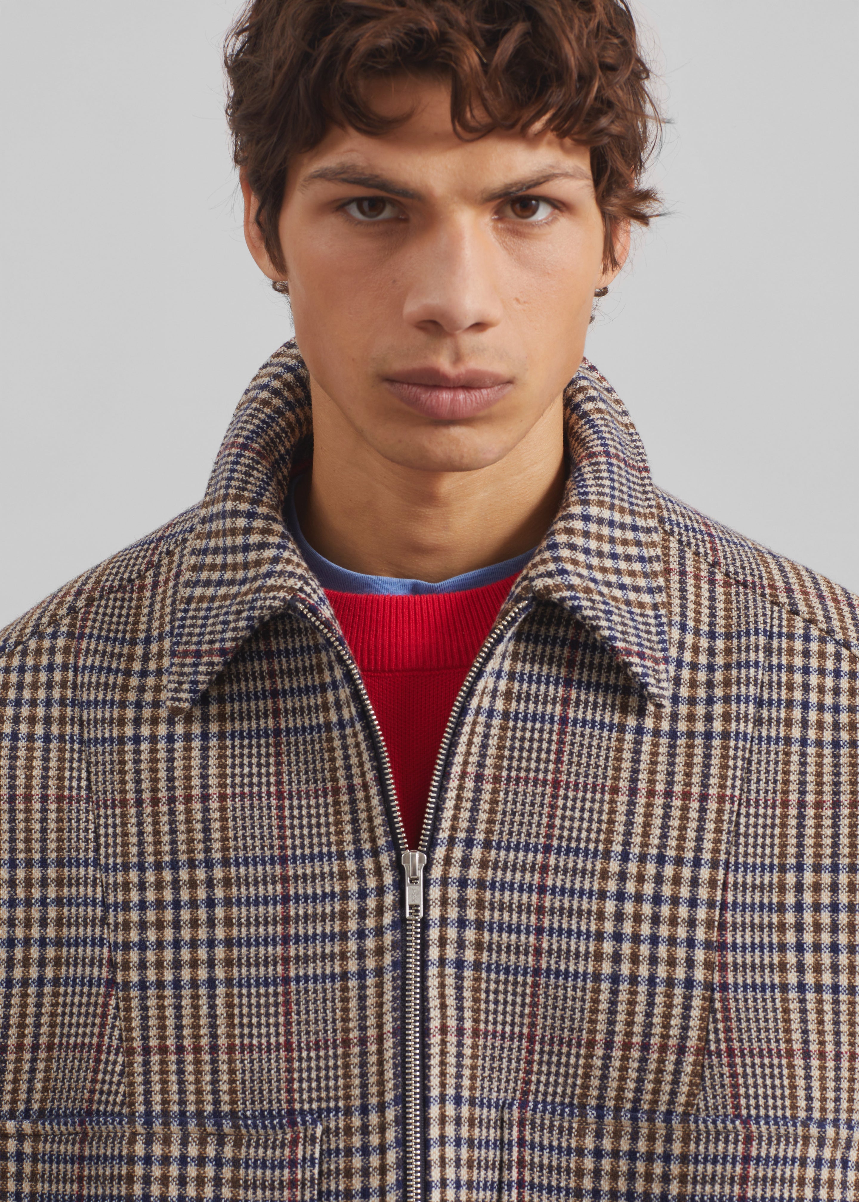Felix Wool Jacket - Beige Glen Plaid - 4