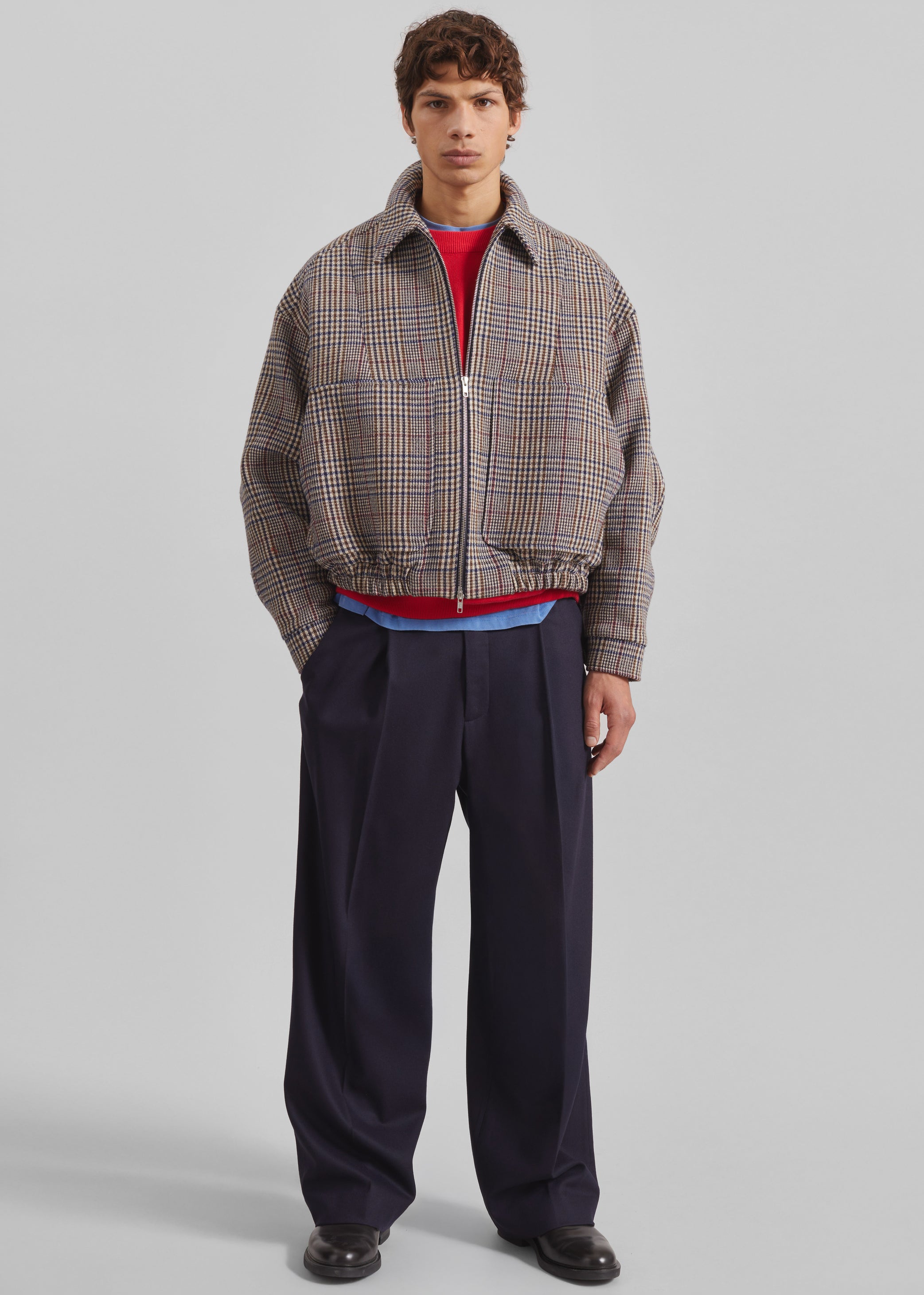 Shop the look image for Felix Wool Jacket - Beige Glen Plaid