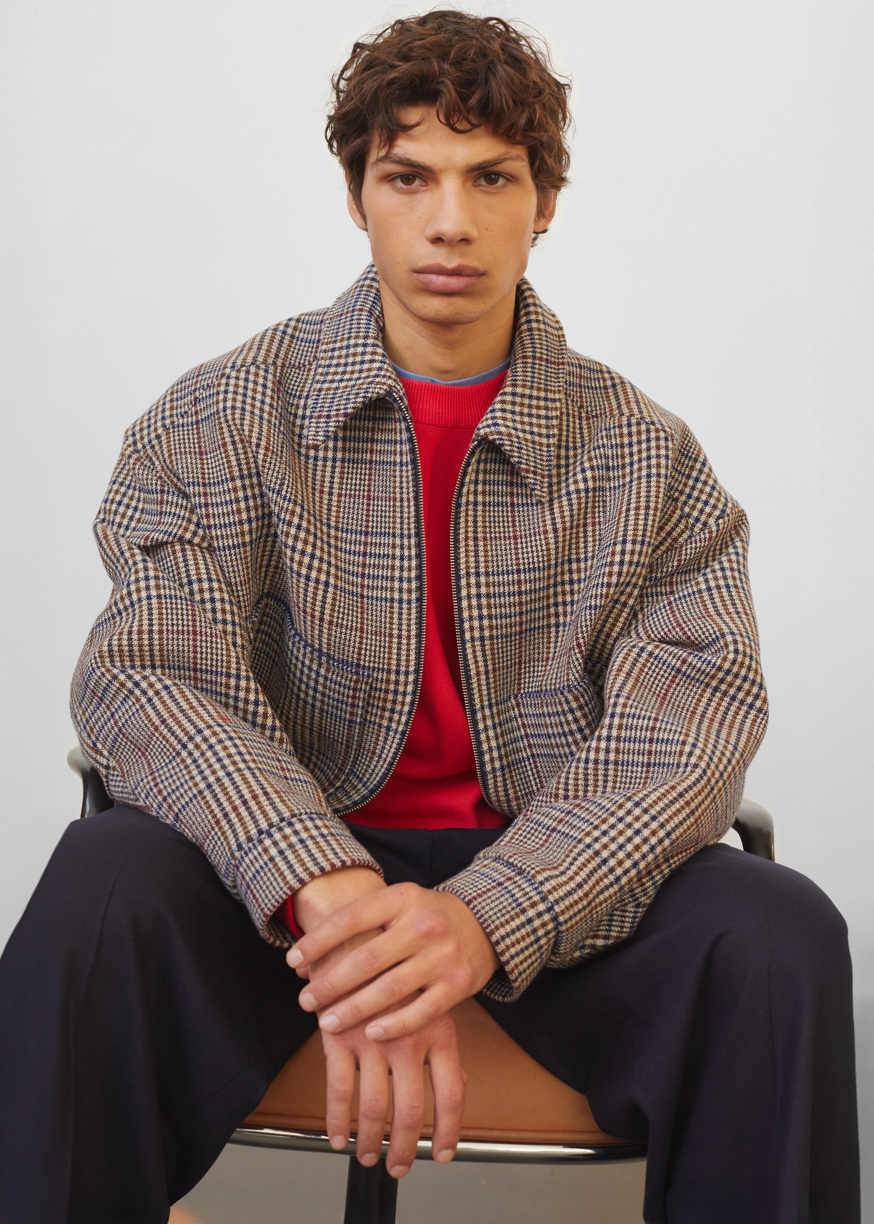 Felix Wool Jacket - Beige Glen Plaid - 10