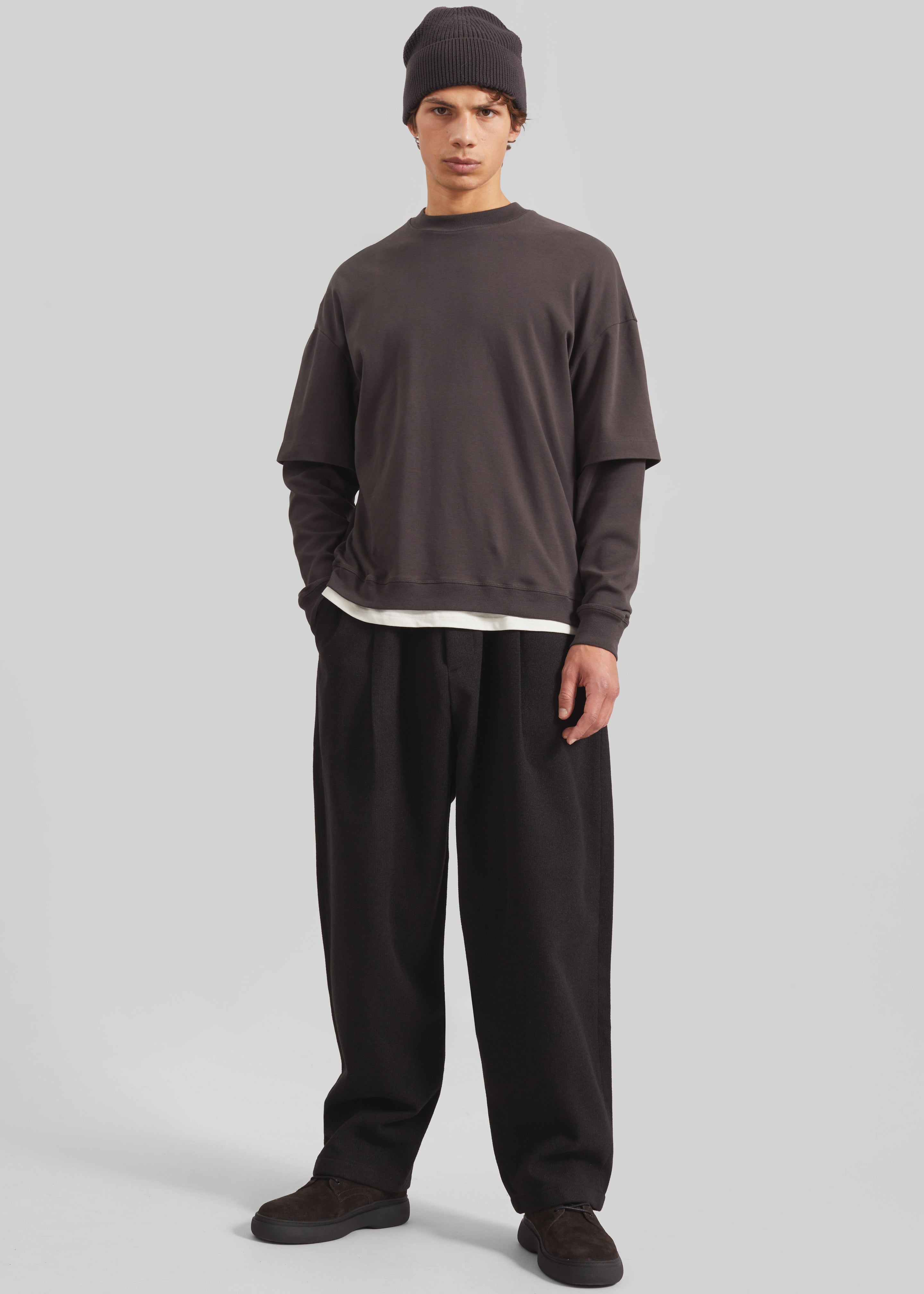 Felix Wool Blend Trousers - Black - 6