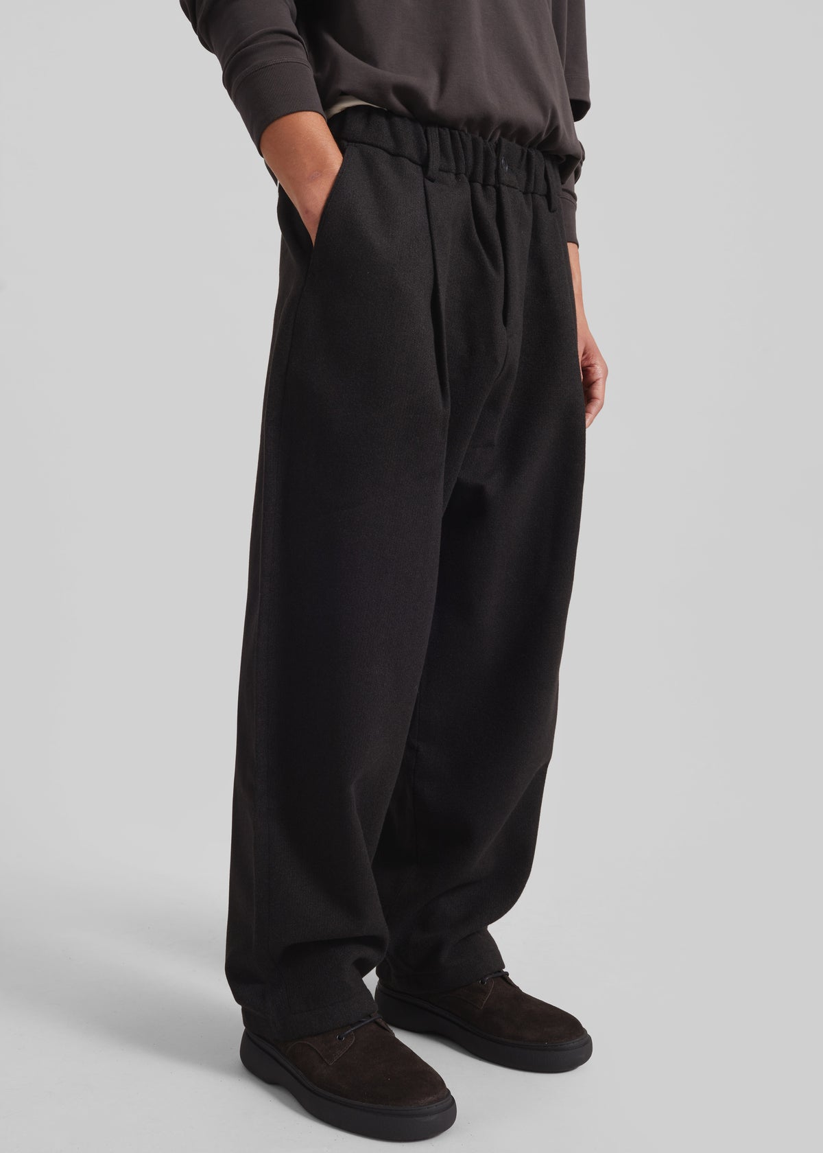 Felix Wool Blend Trousers - Black - 5