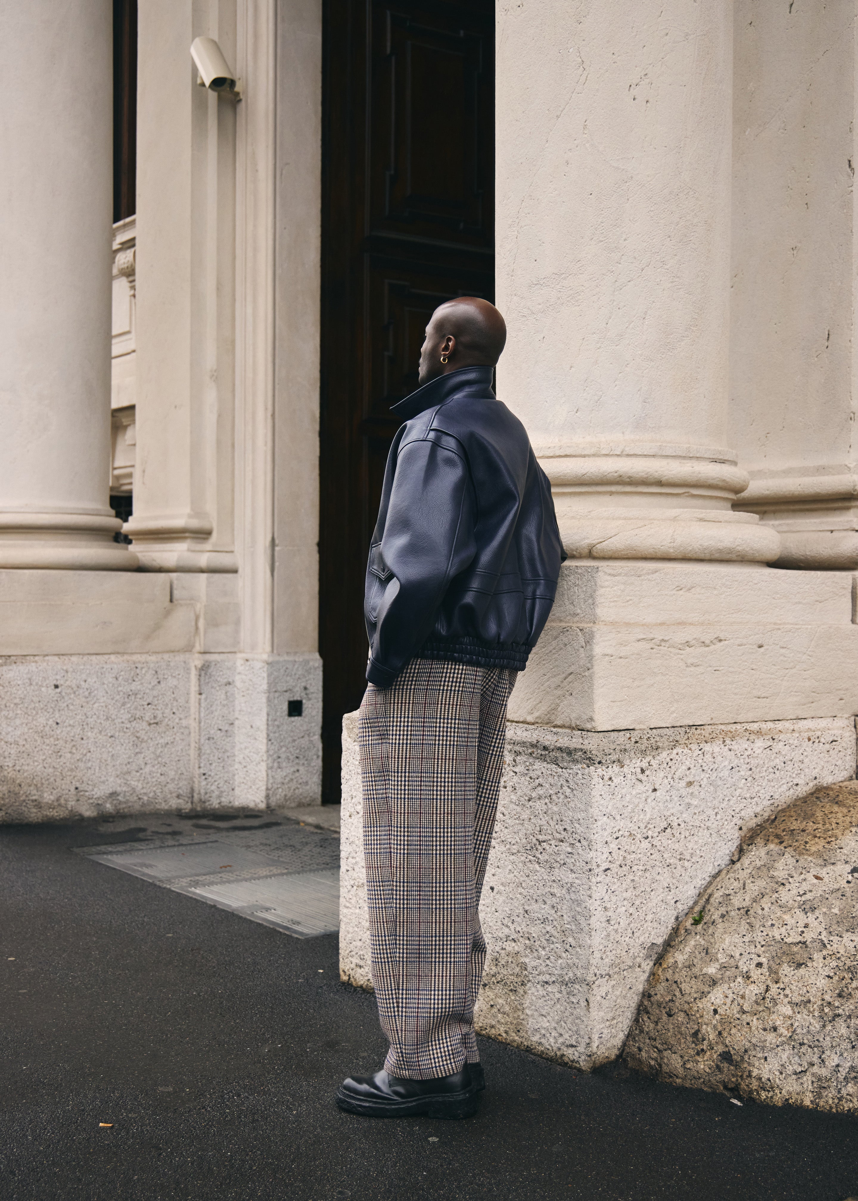 Felix Wool Trousers - Beige Glen Plaid - 4