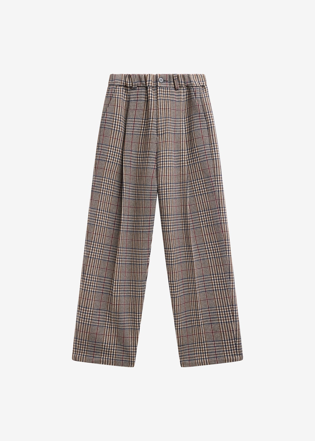 Felix Wool Trousers - Beige Glen Plaid - 9