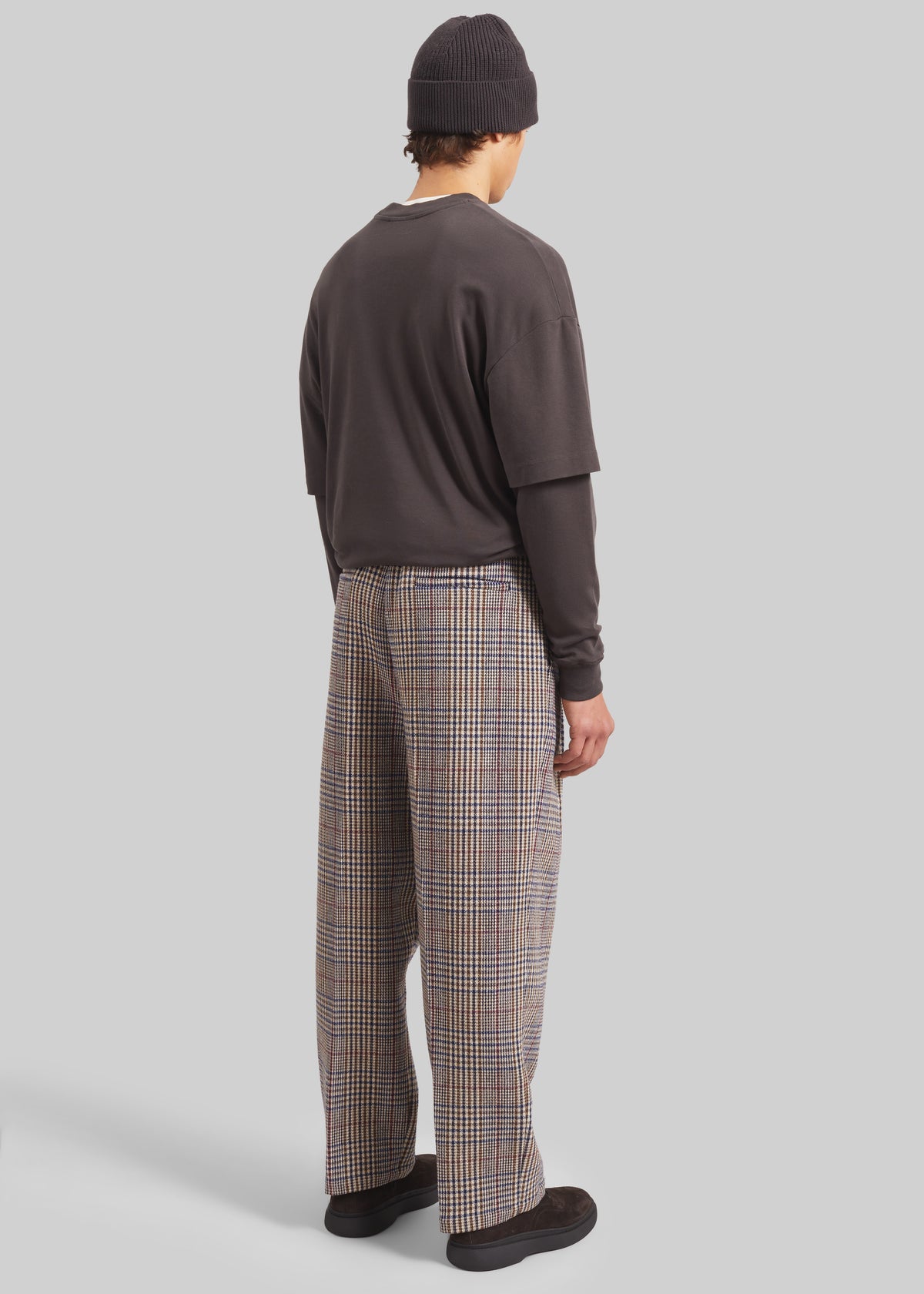 Felix Wool Trousers - Beige Glen Plaid - 8
