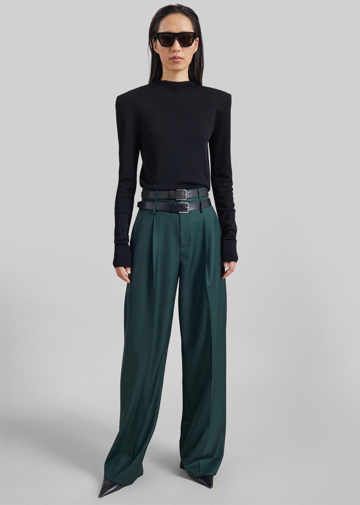 Fenna Knit Padded Sweater - Black