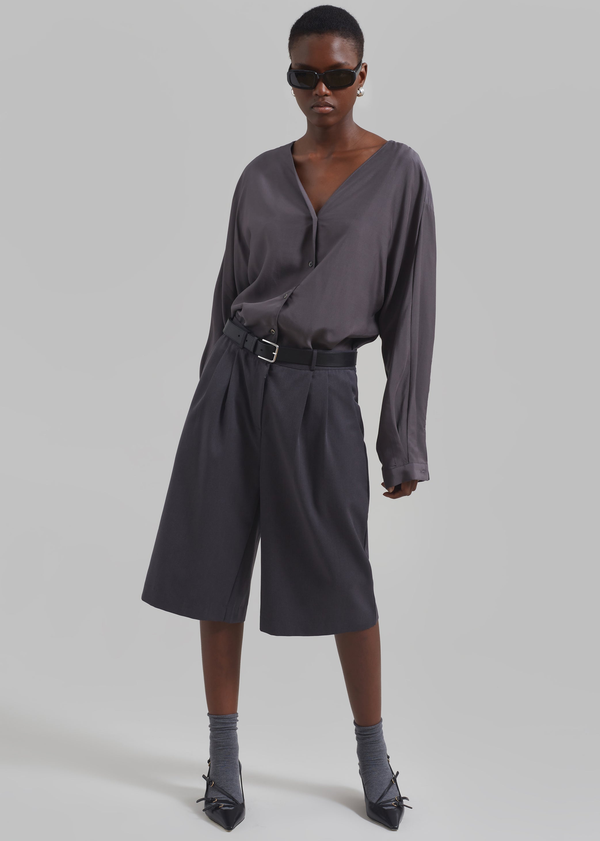 Shop the look image for Finley Blouse - Charcoal