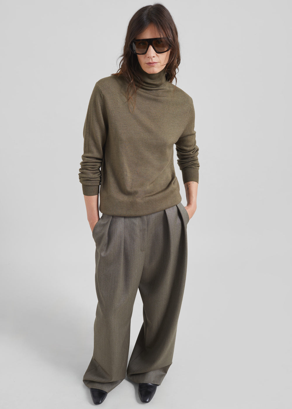 Finn Wool Elastic Pants - Beige Melange