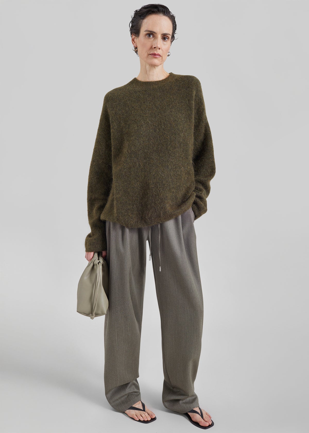 Finn Wool Elastic Pants - Beige Melange