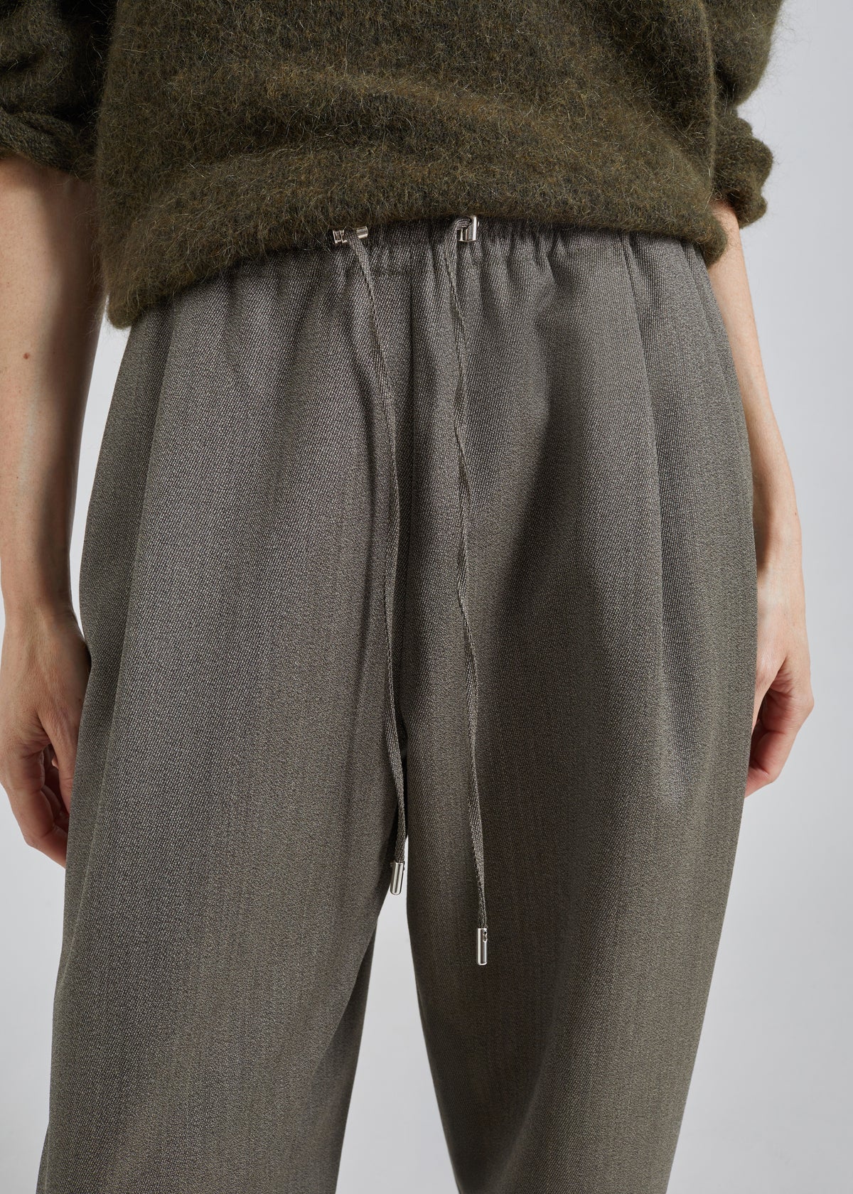 Finn Wool Elastic Pants - Beige Melange