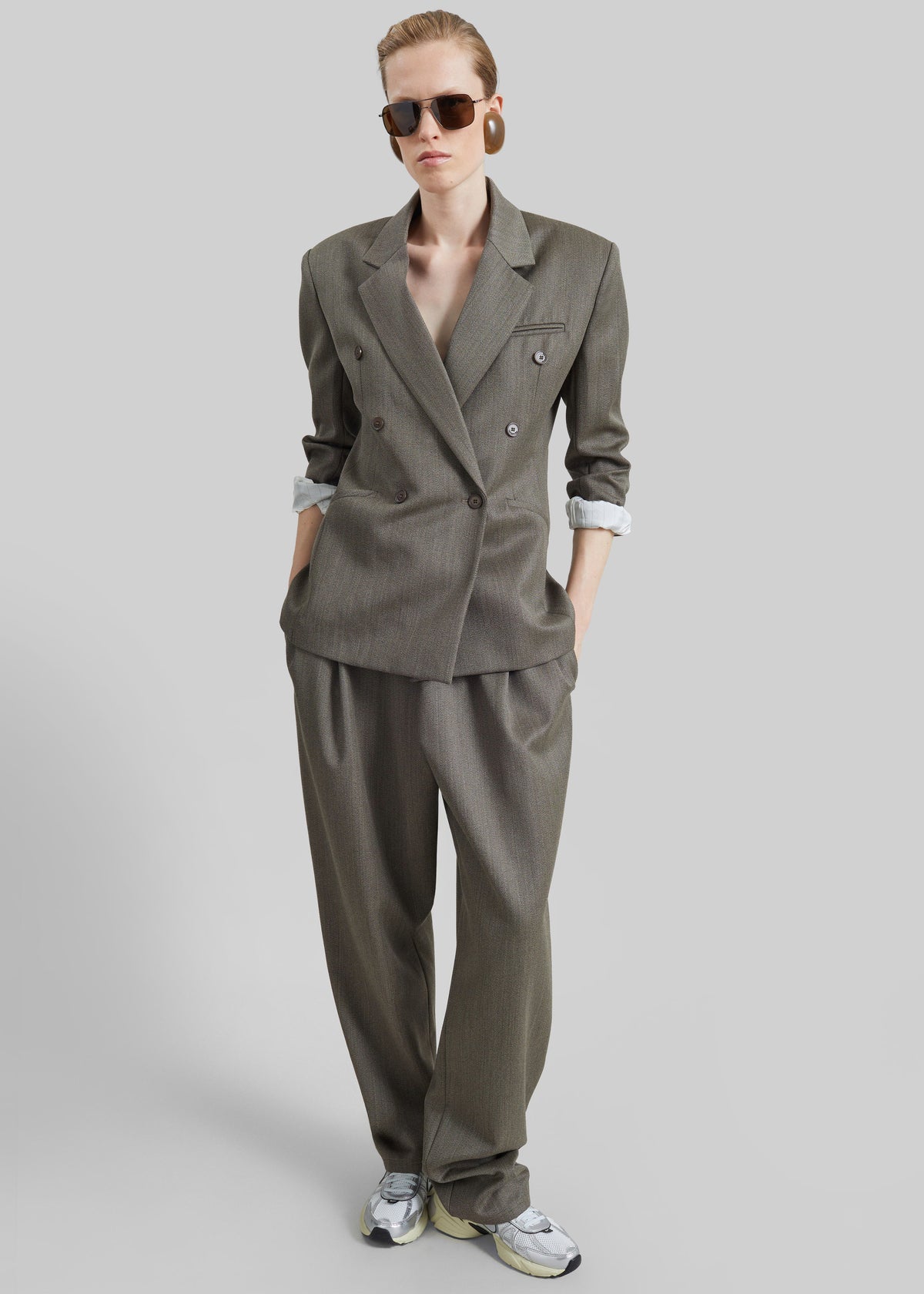 Finn Wool Elastic Pants - Beige Melange