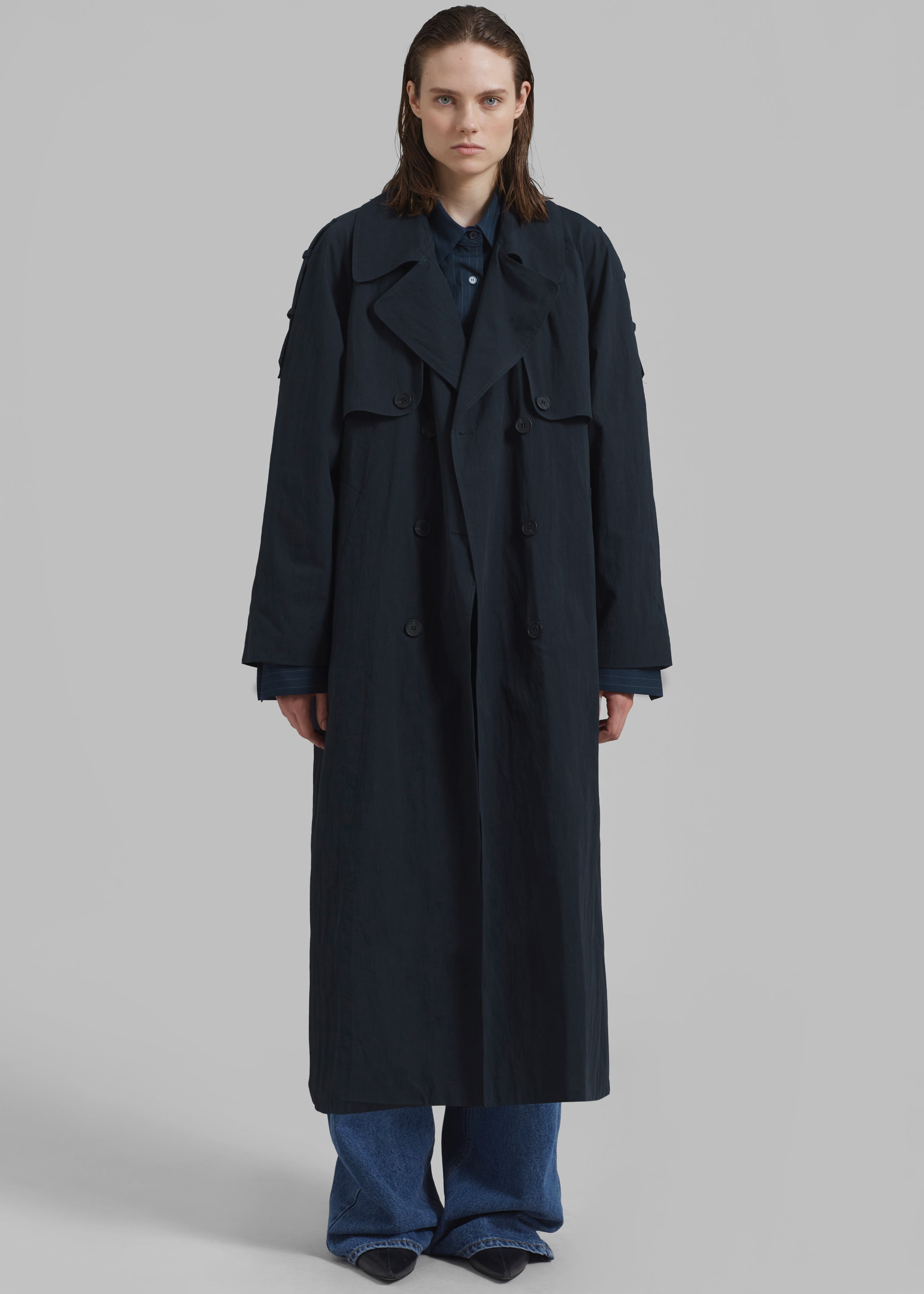 Fitz Trench Coat - Navy – The Frankie Shop