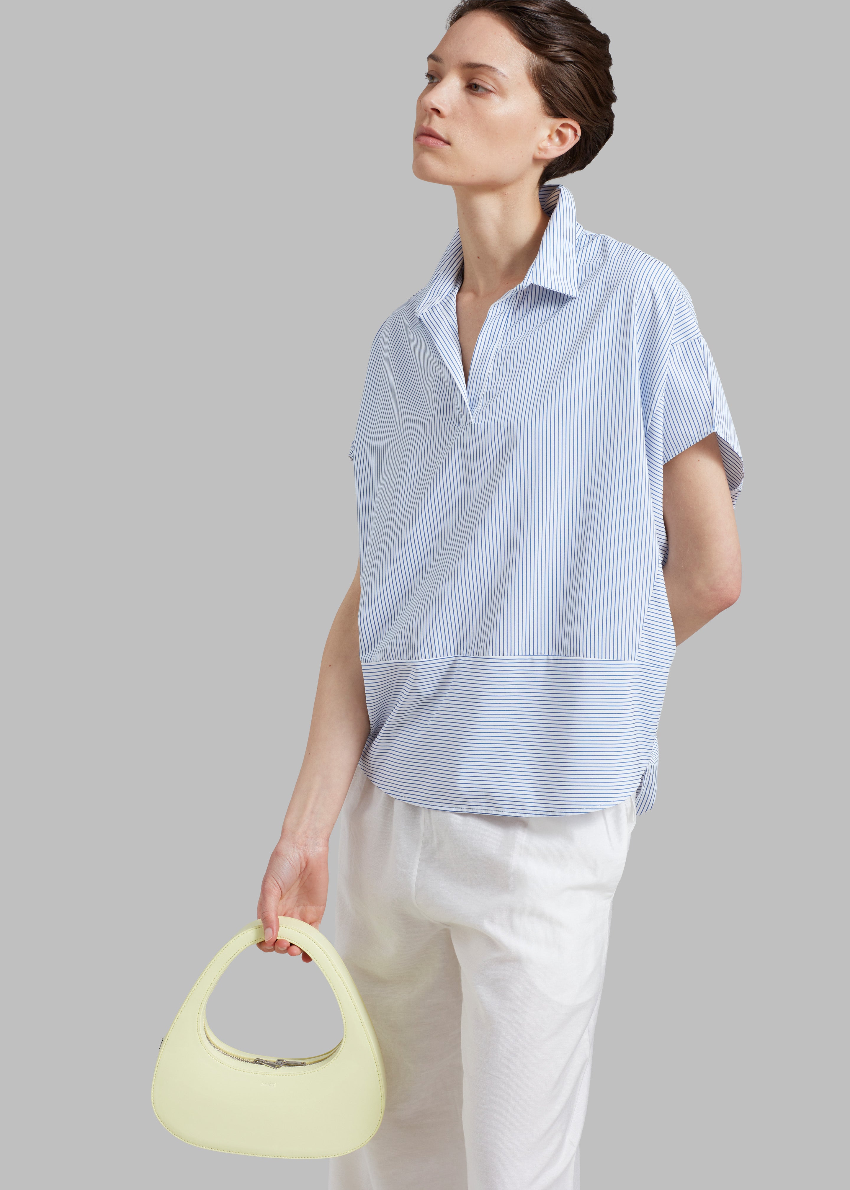 Flora Dolman Shirt - Blue Stripe - 4