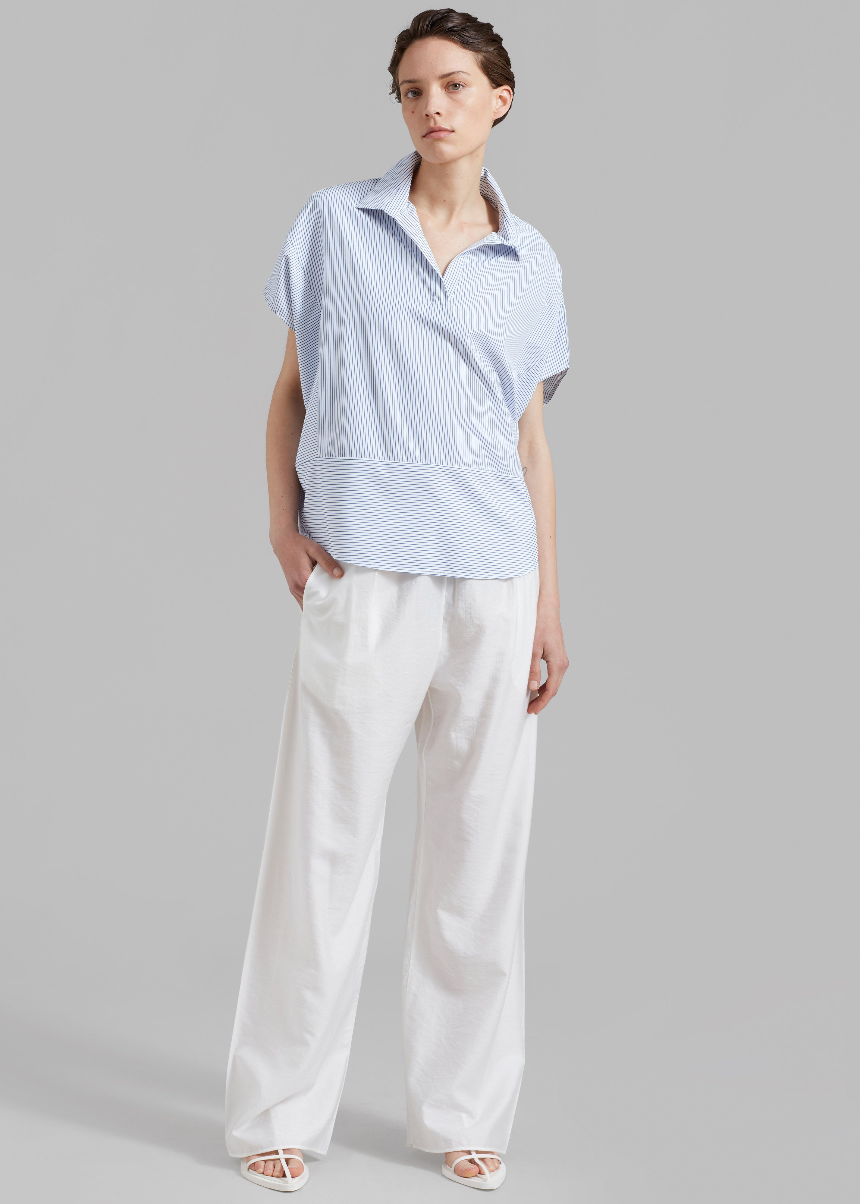 Flora Dolman Shirt - Blue Stripe - 10