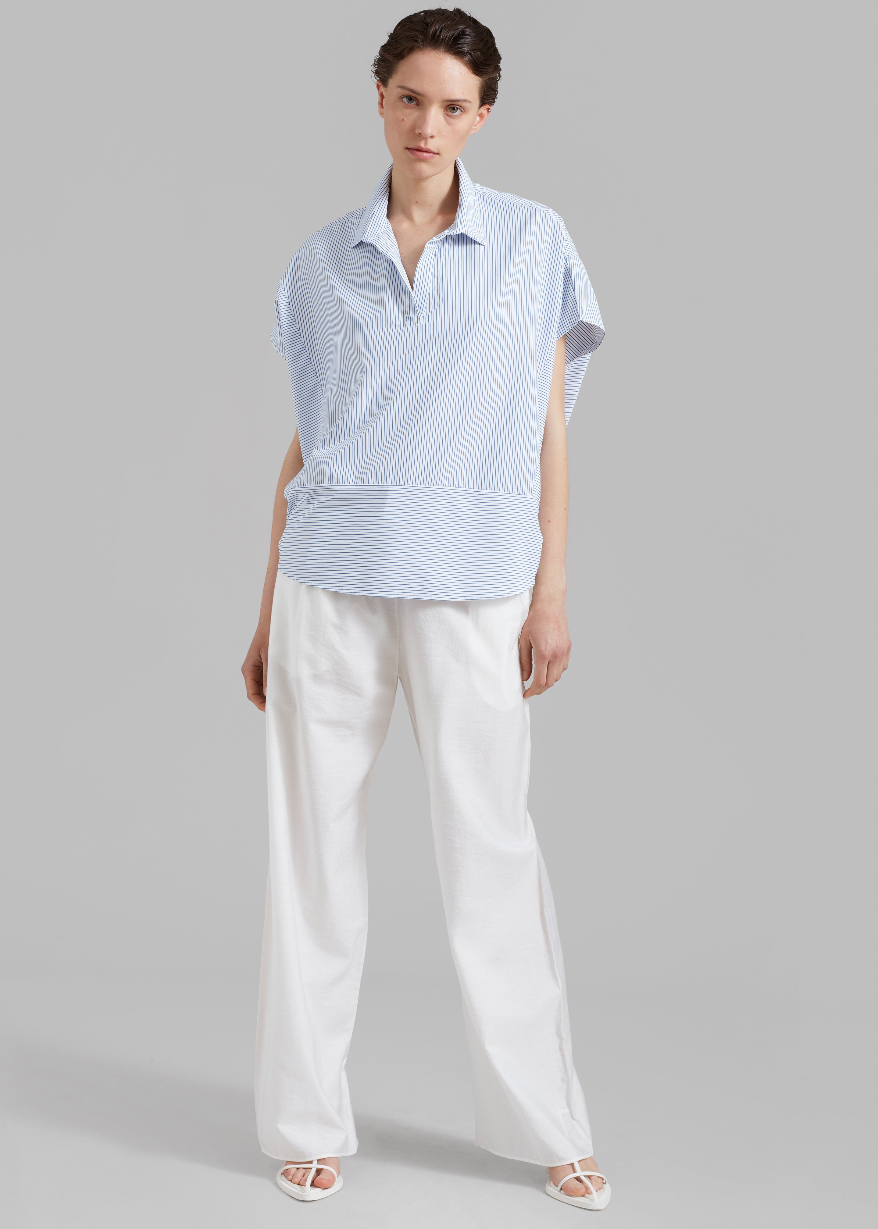 Flora Dolman Shirt - Blue Stripe - 5