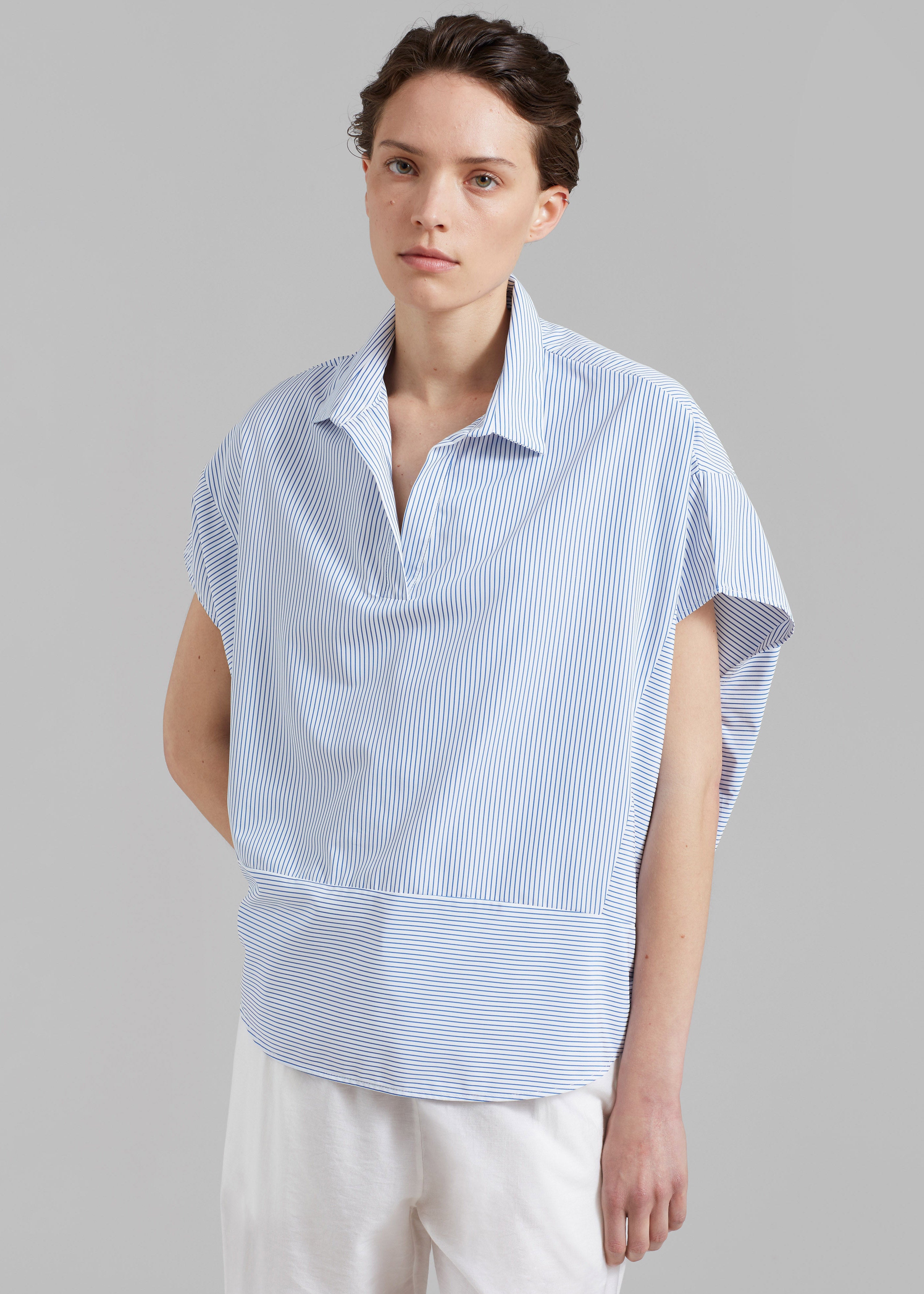 Flora Dolman Shirt - Blue Stripe - 9