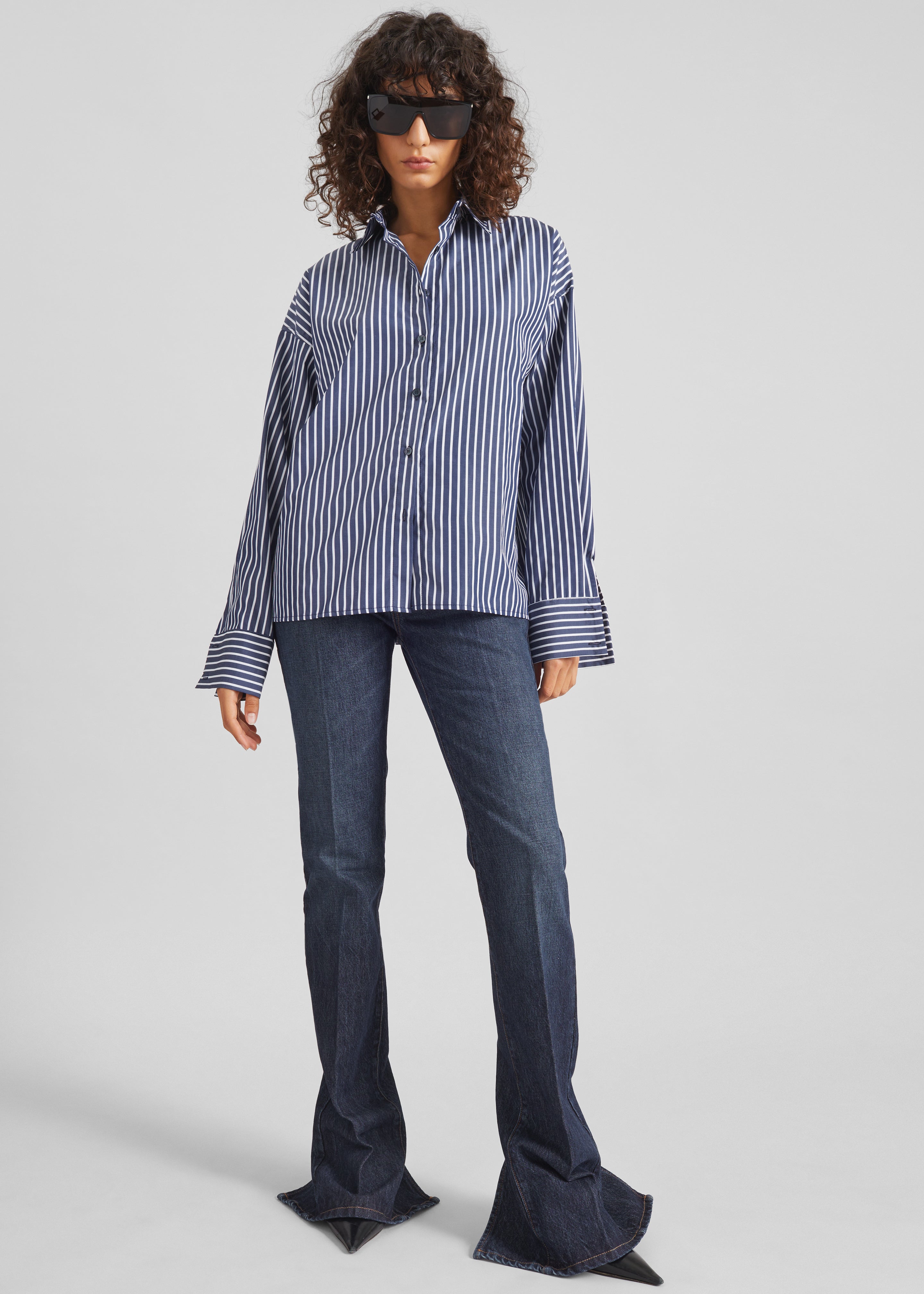 Forli Shirt - Navy/White Stripe – The Frankie Shop