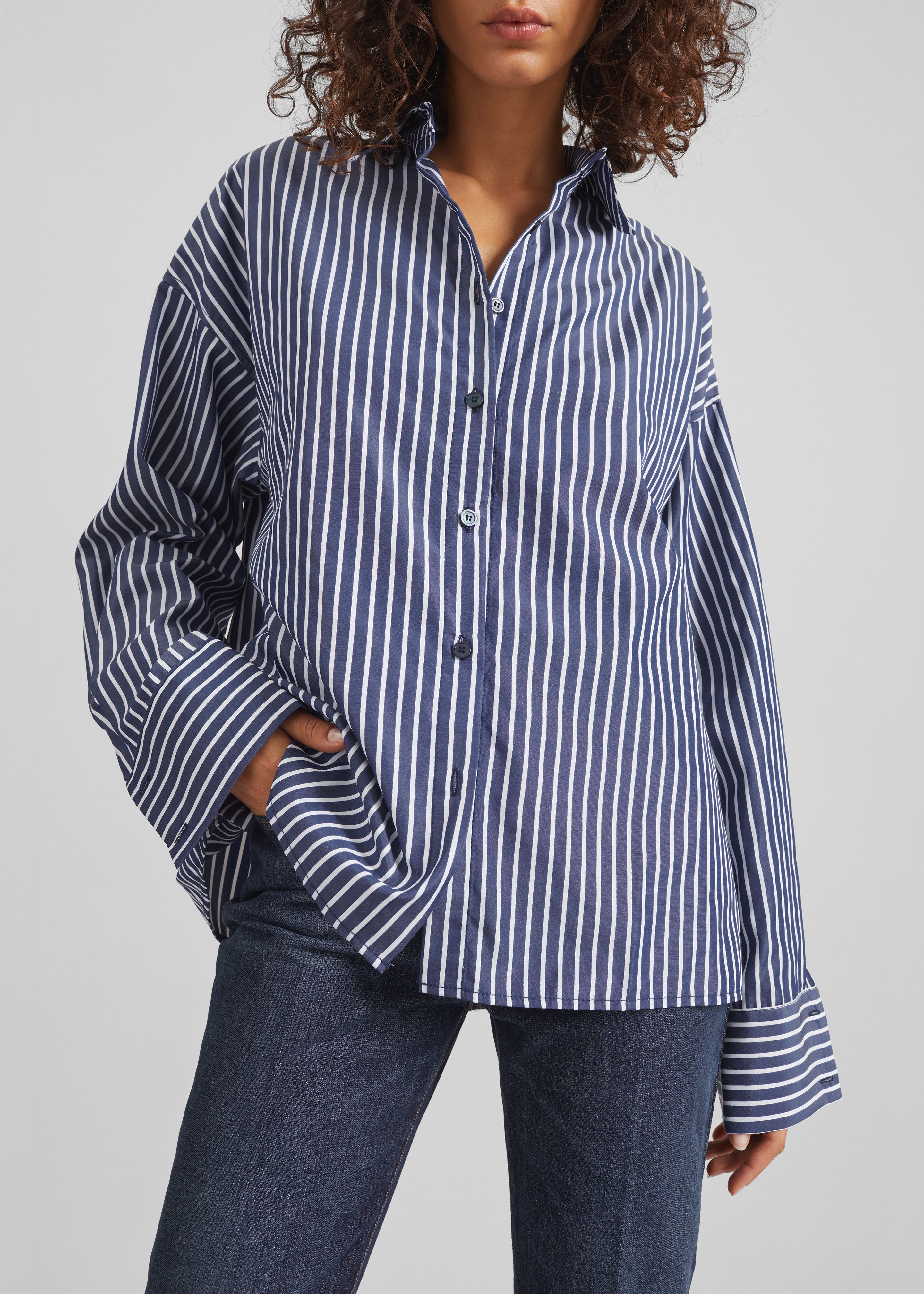 Forli Shirt - Navy/White Stripe – The Frankie Shop