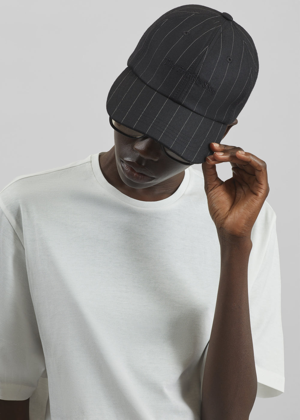 Frankie Baseball Cap - Black/White Pinstripe - 1