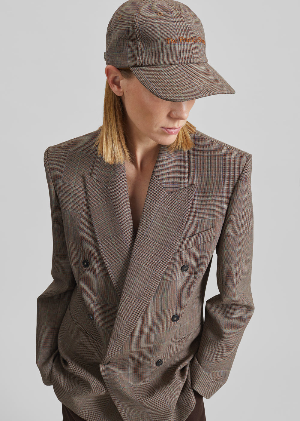 Frankie Baseball Cap - Brown Glen Plaid