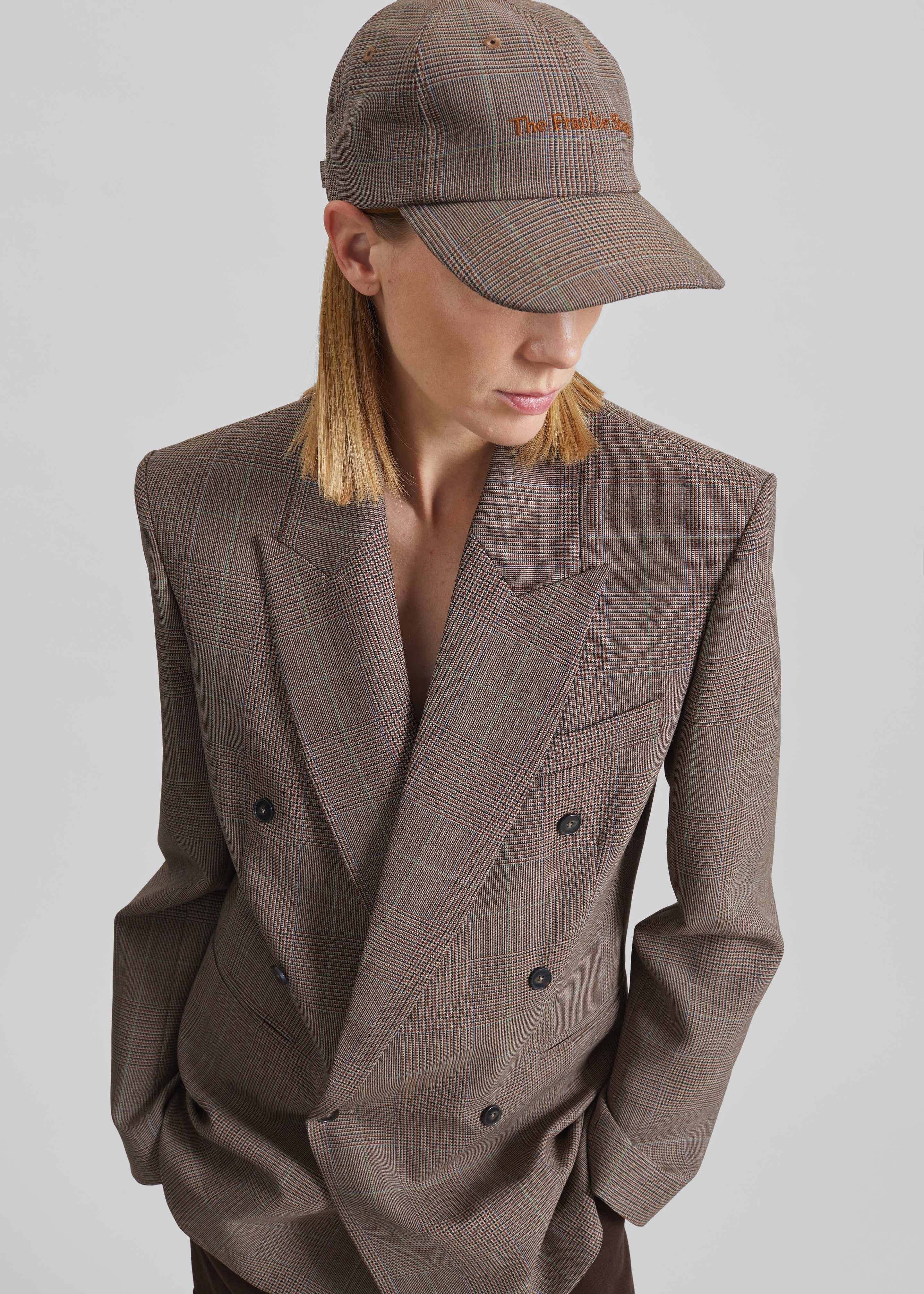 Frankie Baseball Cap - Brown Glen Plaid - 1