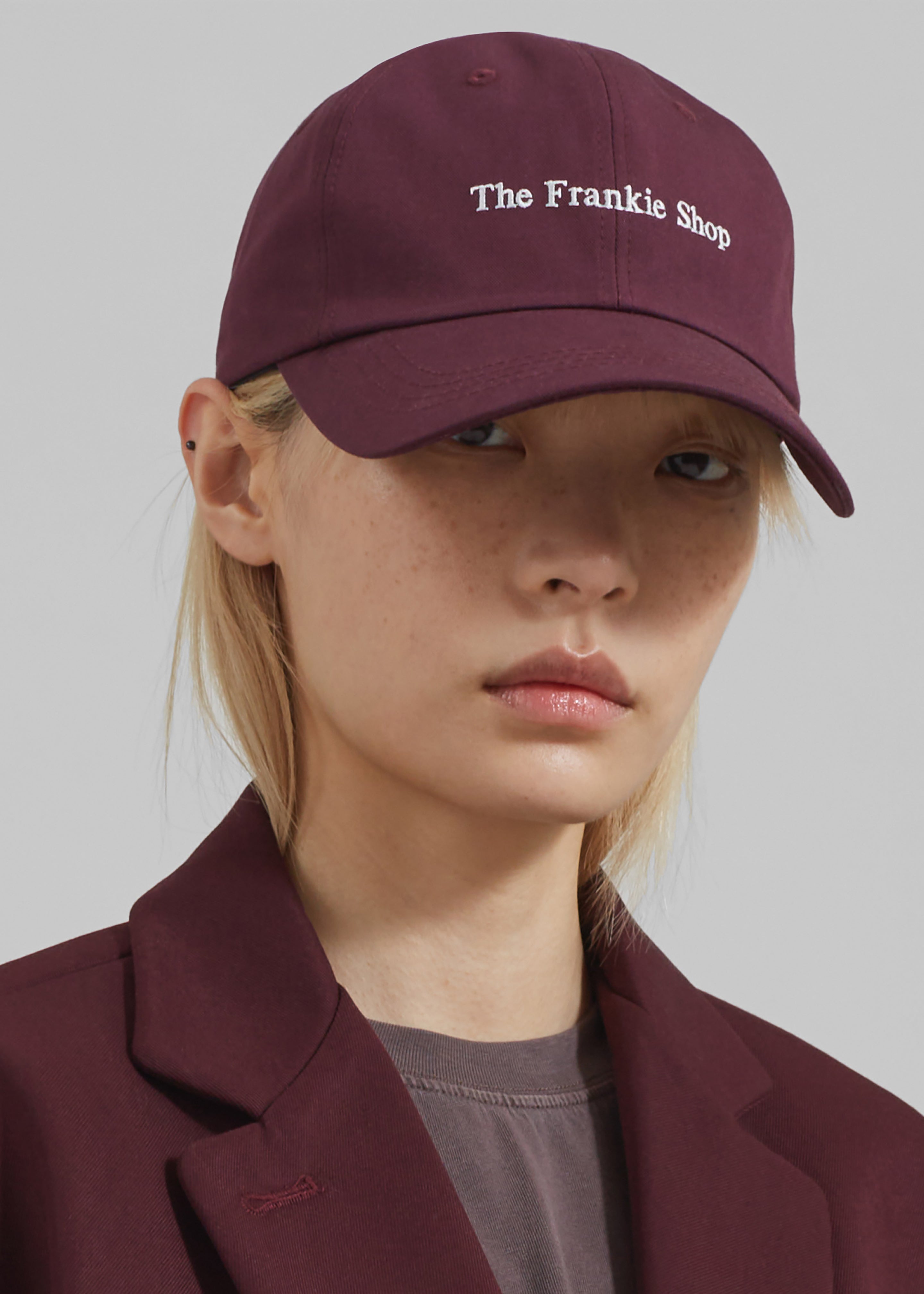 Burgundy baseball cap on sale