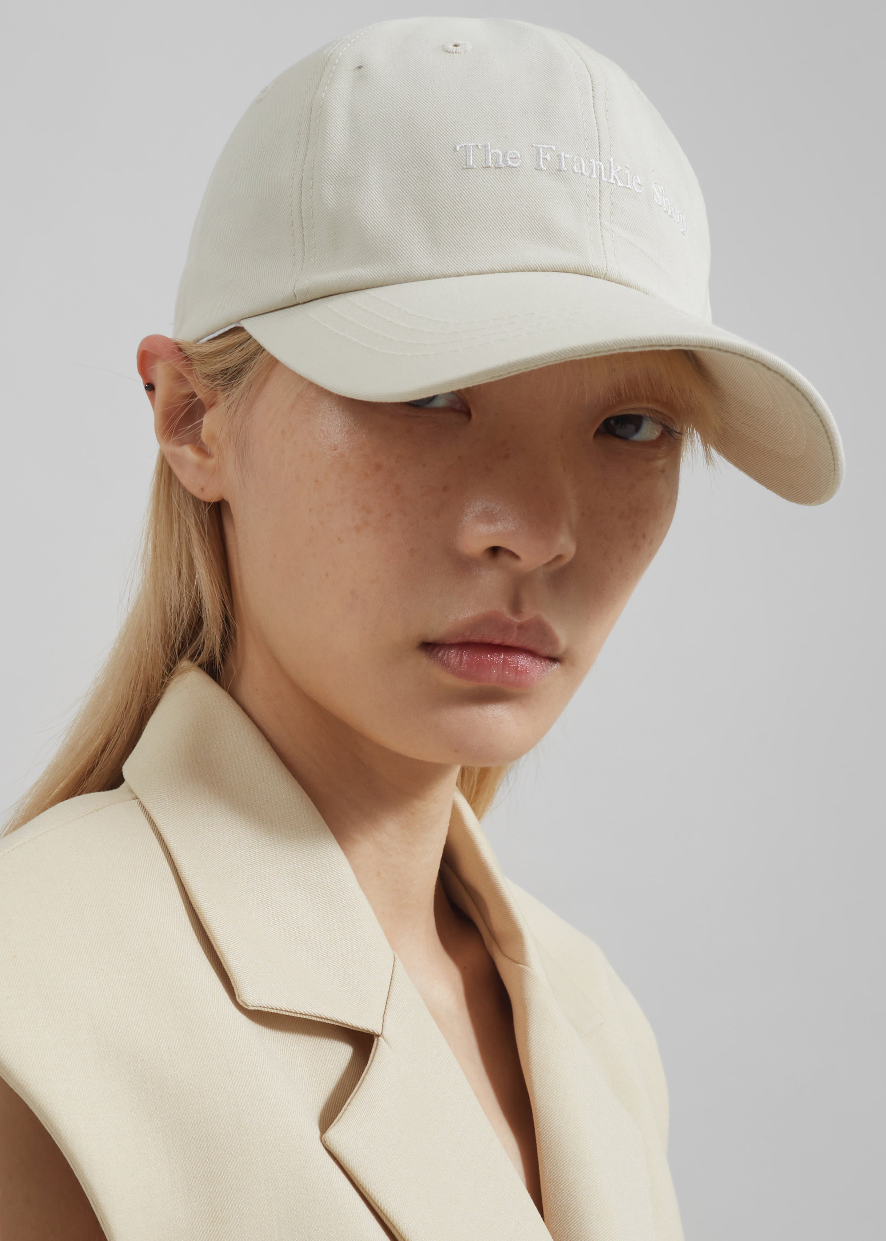Cap Button Ivory Frankie Baseball Cap - Ivory – The Frankie Shop