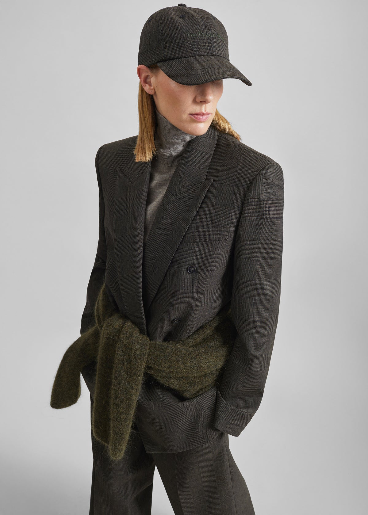 Frankie Baseball Cap - Olive Glen Plaid - 3