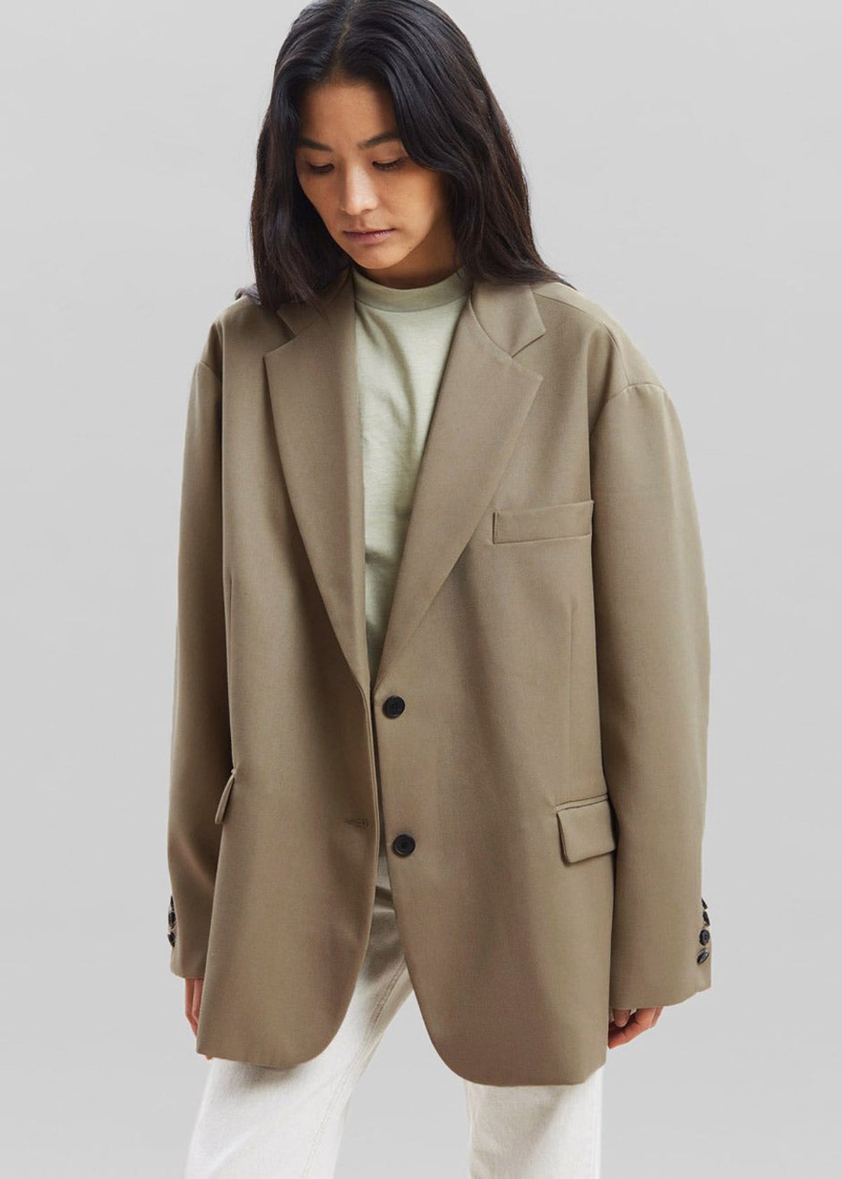 Frankie Oversized Boyfriend Blazer - Desert Taupe - 2