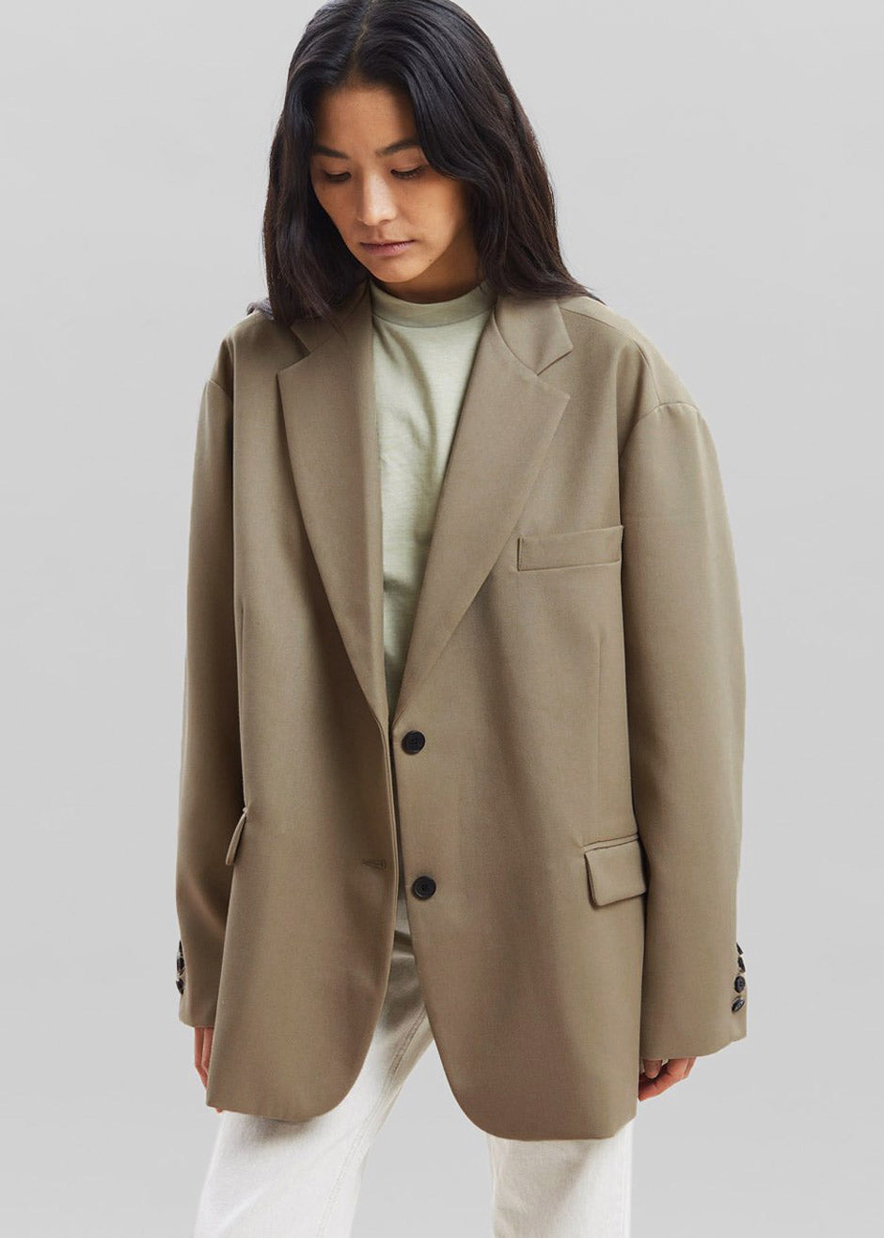Frankie Oversized Boyfriend Blazer - Desert Taupe - 2