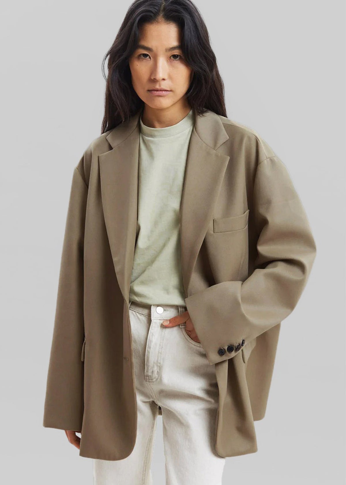 Frankie Oversized Boyfriend Blazer - Desert Taupe - 1