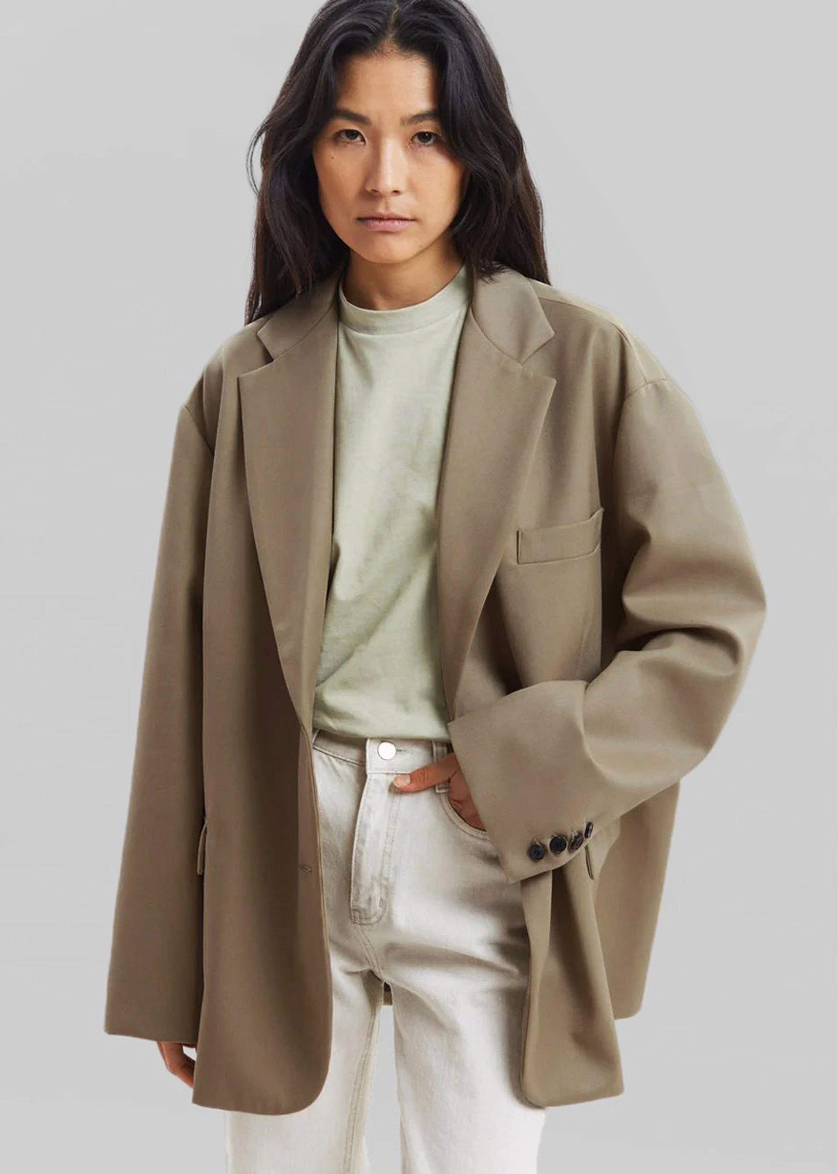 Frankie Oversized Boyfriend Blazer - Desert Taupe - 1