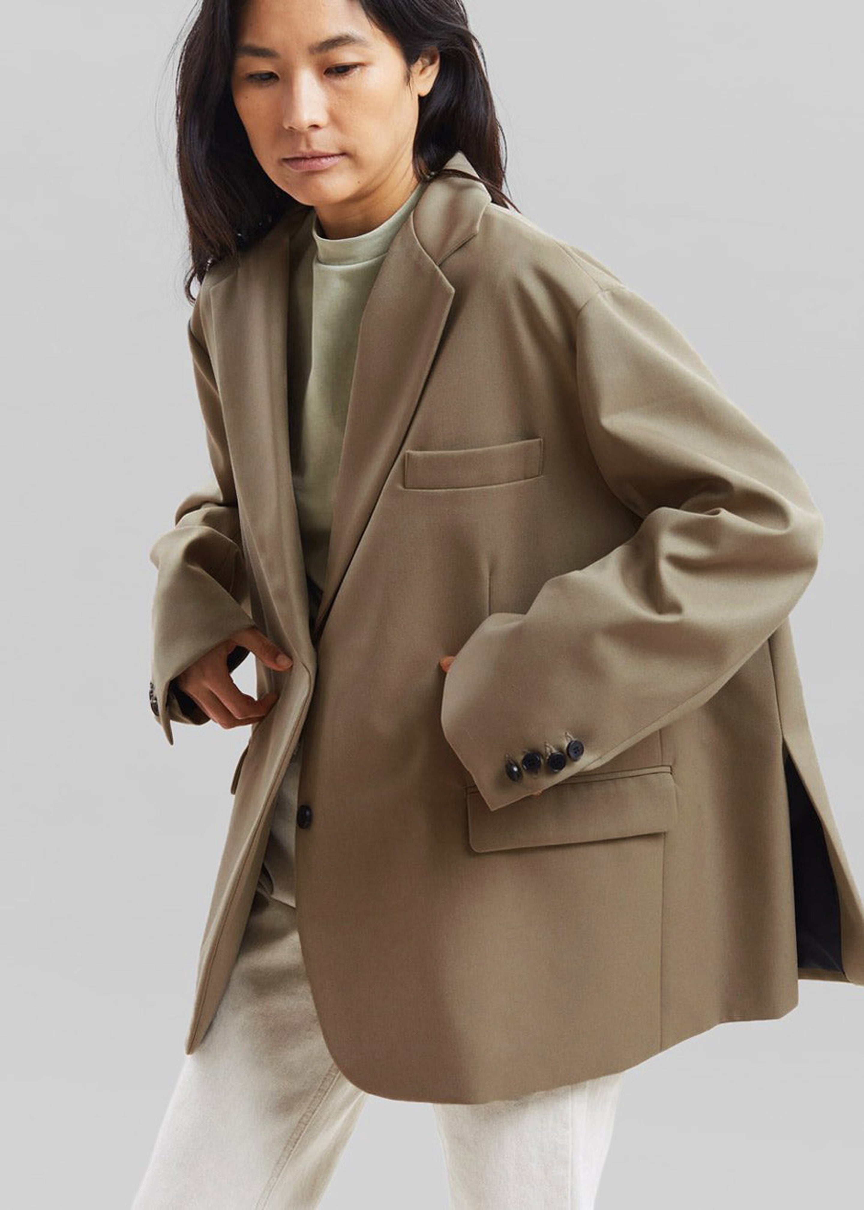Frankie Oversized Boyfriend Blazer - Desert Taupe - 4