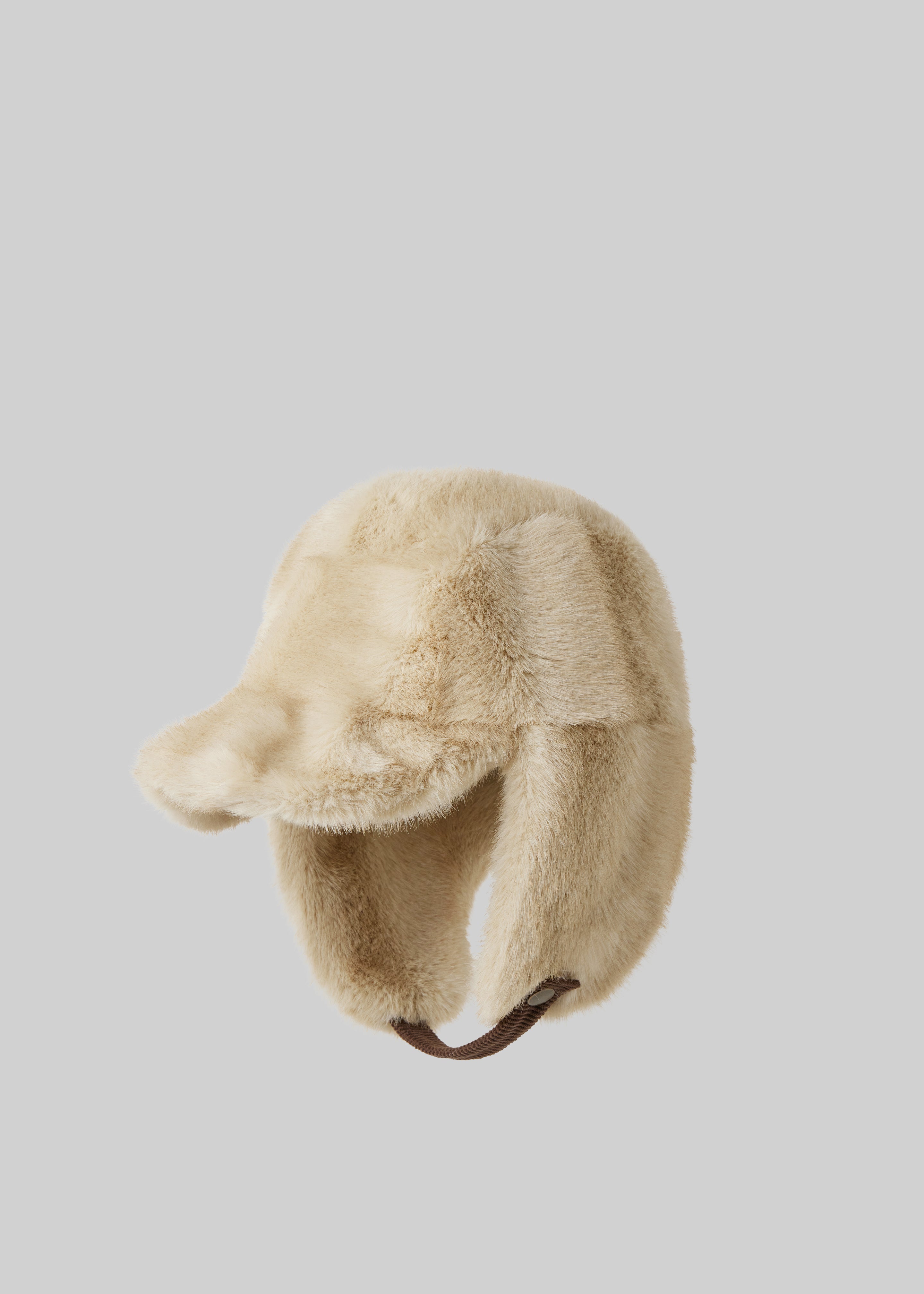 Freccia Faux Fur Aviator Hat - Beige - 1