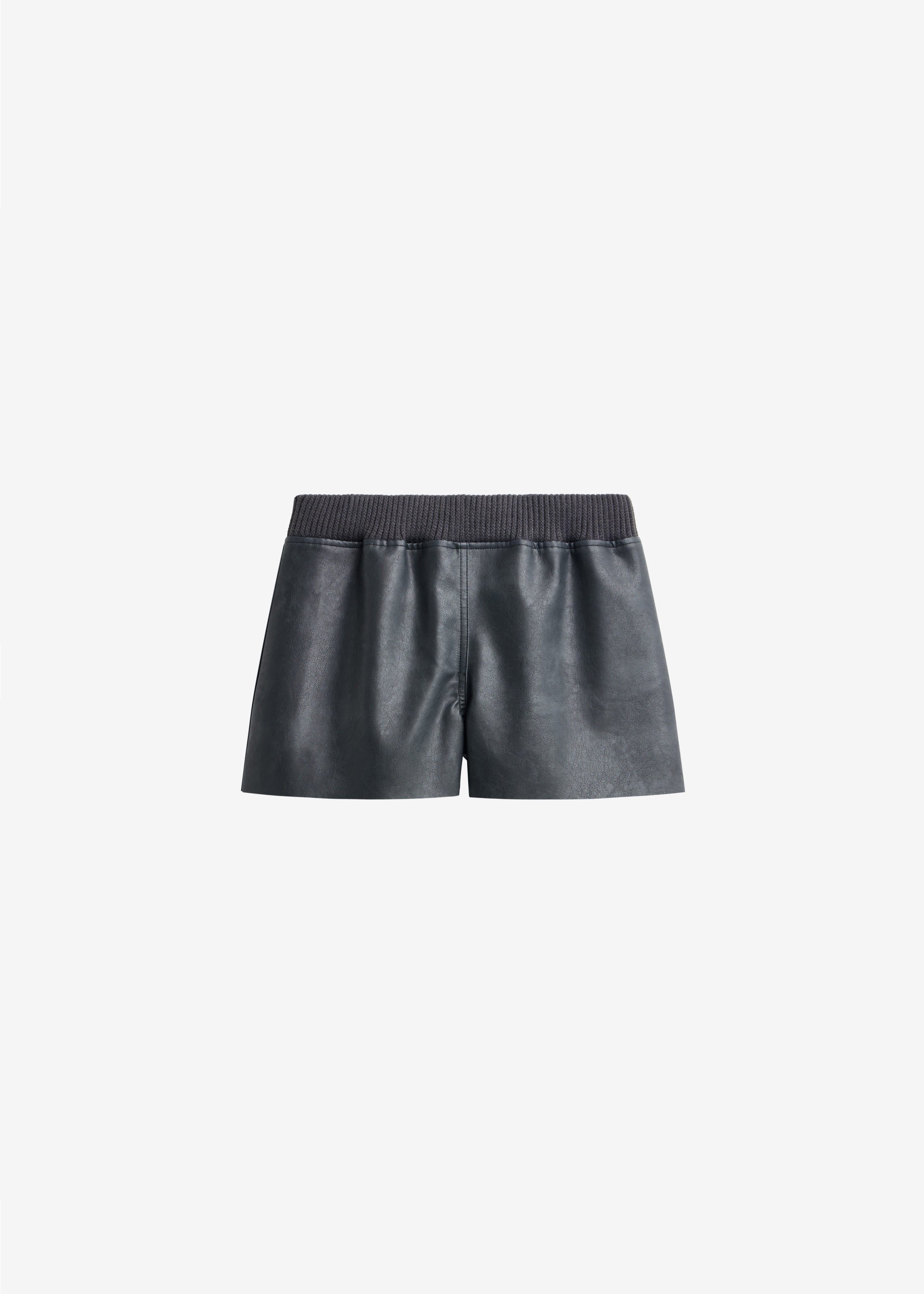 Freja Faux Leather Mini Shorts - Black - 8